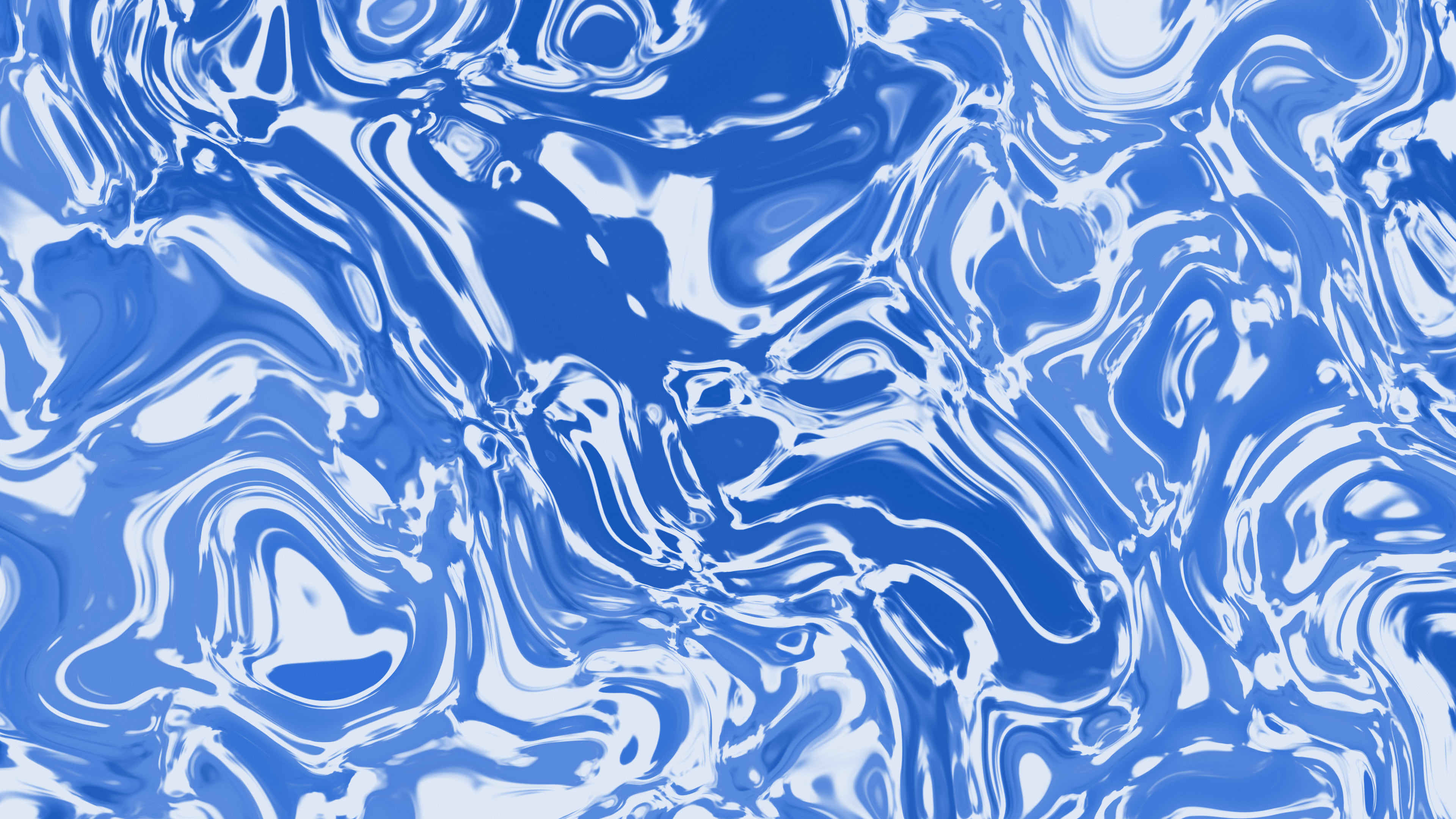 Blue and Cream Liquid Marble desktop wallpaper in 4K