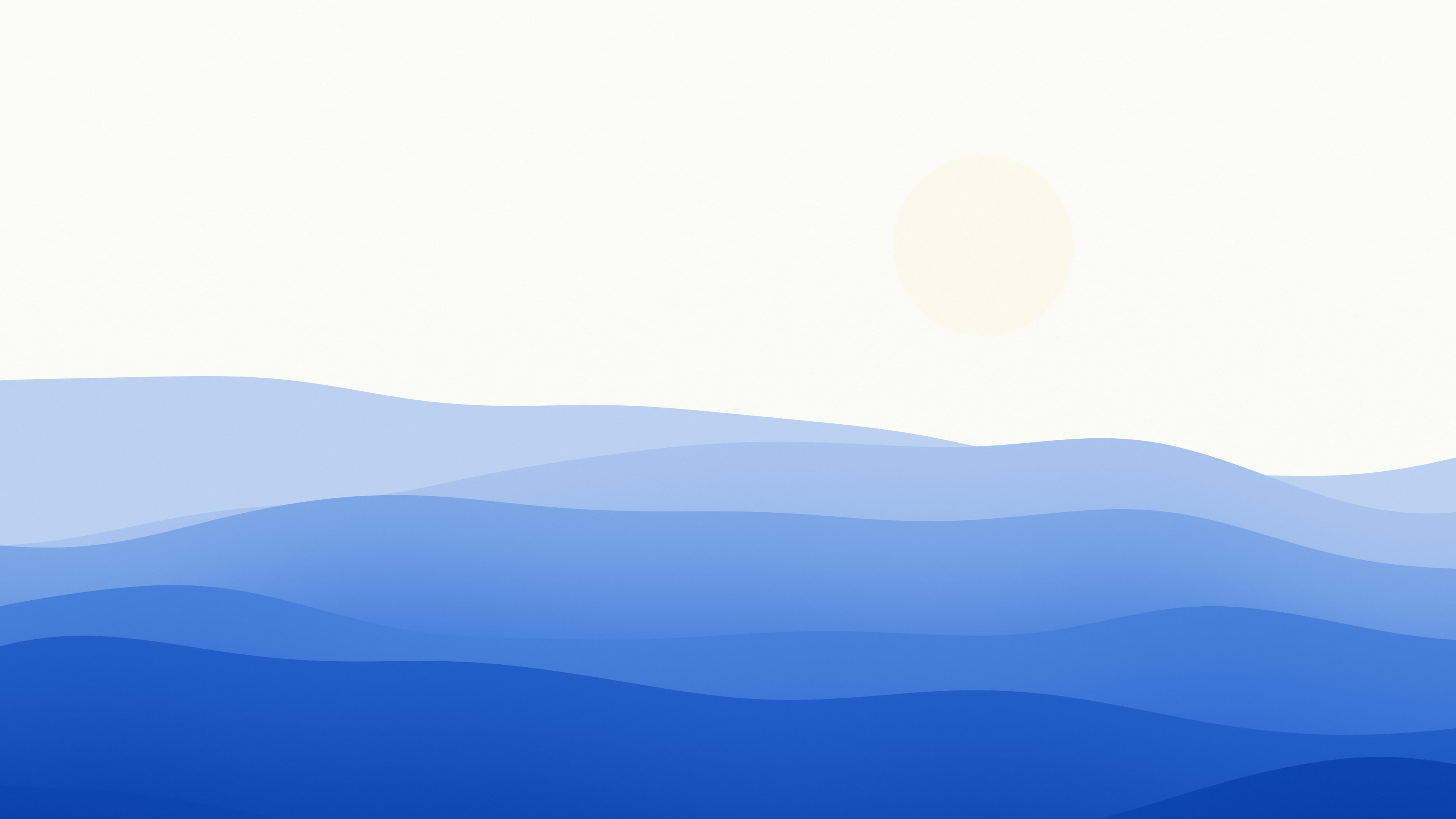 Blue and White Minimalist Desert Dunes desktop wallpaper in 4K