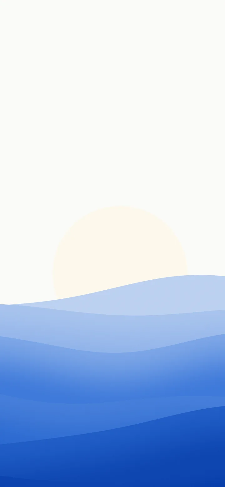 Blue and White Minimalist Sunset Hills wallpaper for iPhone and Android