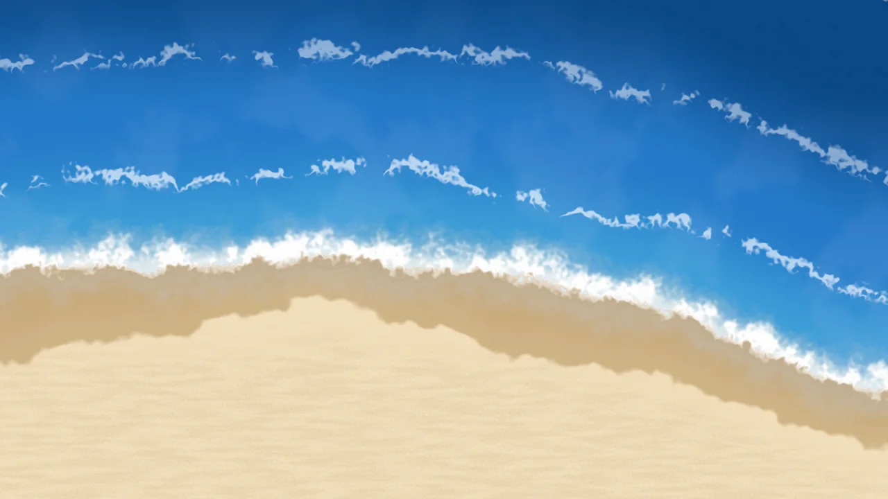 Blue Beach Shoreline desktop wallpaper in 4K
