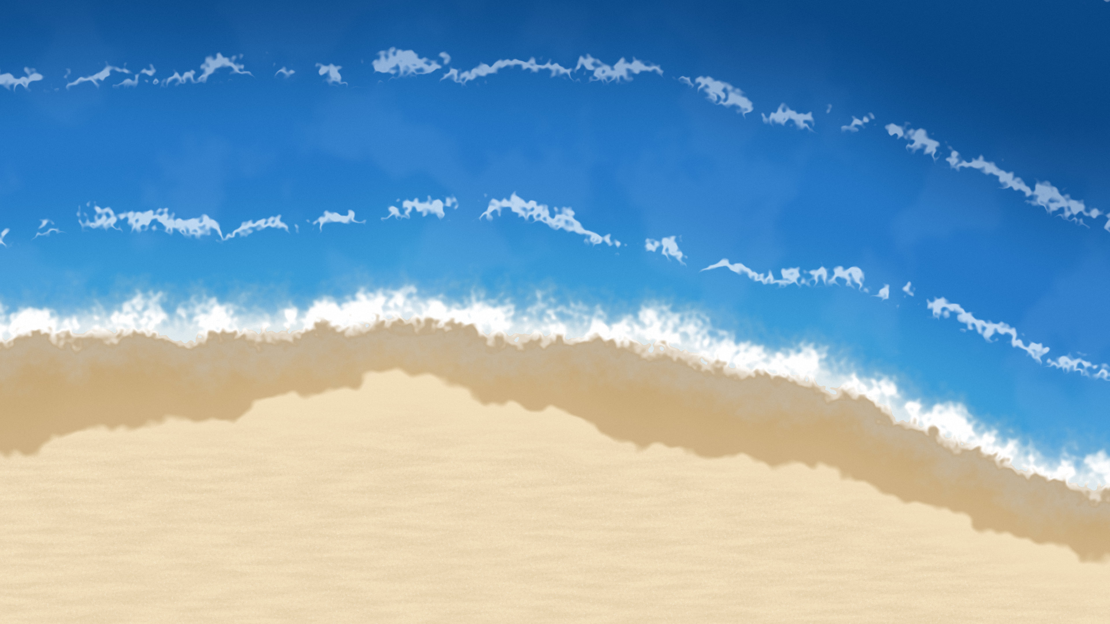 Blue Beach Shoreline desktop wallpaper in 4K