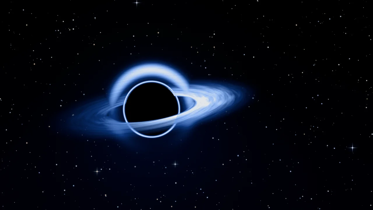 Blue Black Hole desktop wallpaper in 4K
