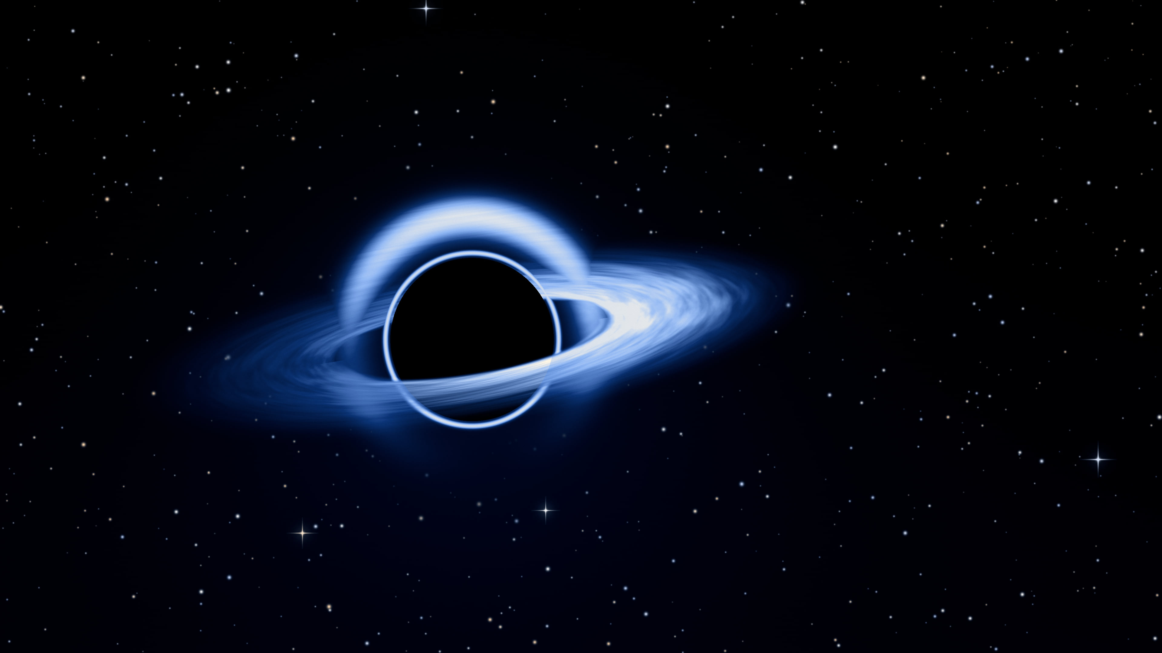 Blue Black Hole desktop wallpaper in 4K