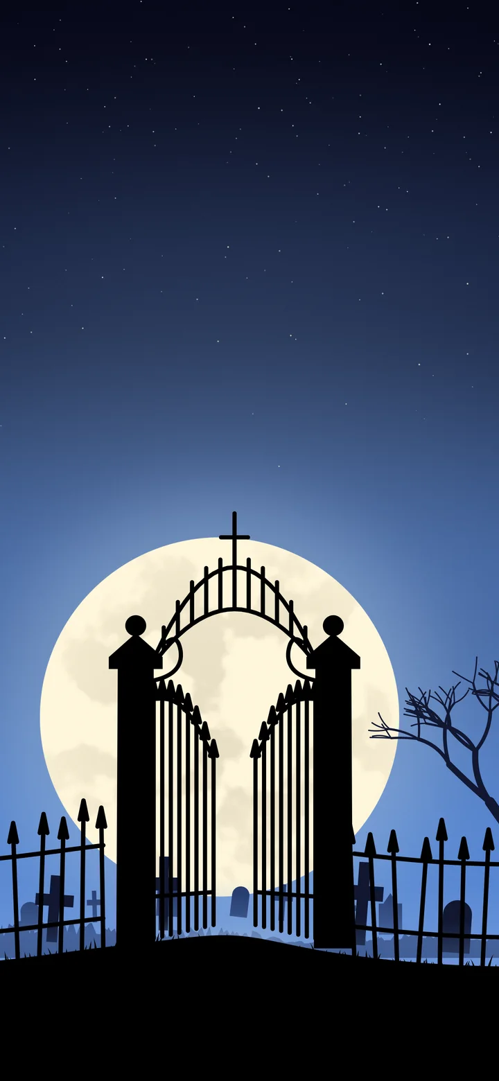 Blue Cemetery Gate wallpaper for iPhone and Android