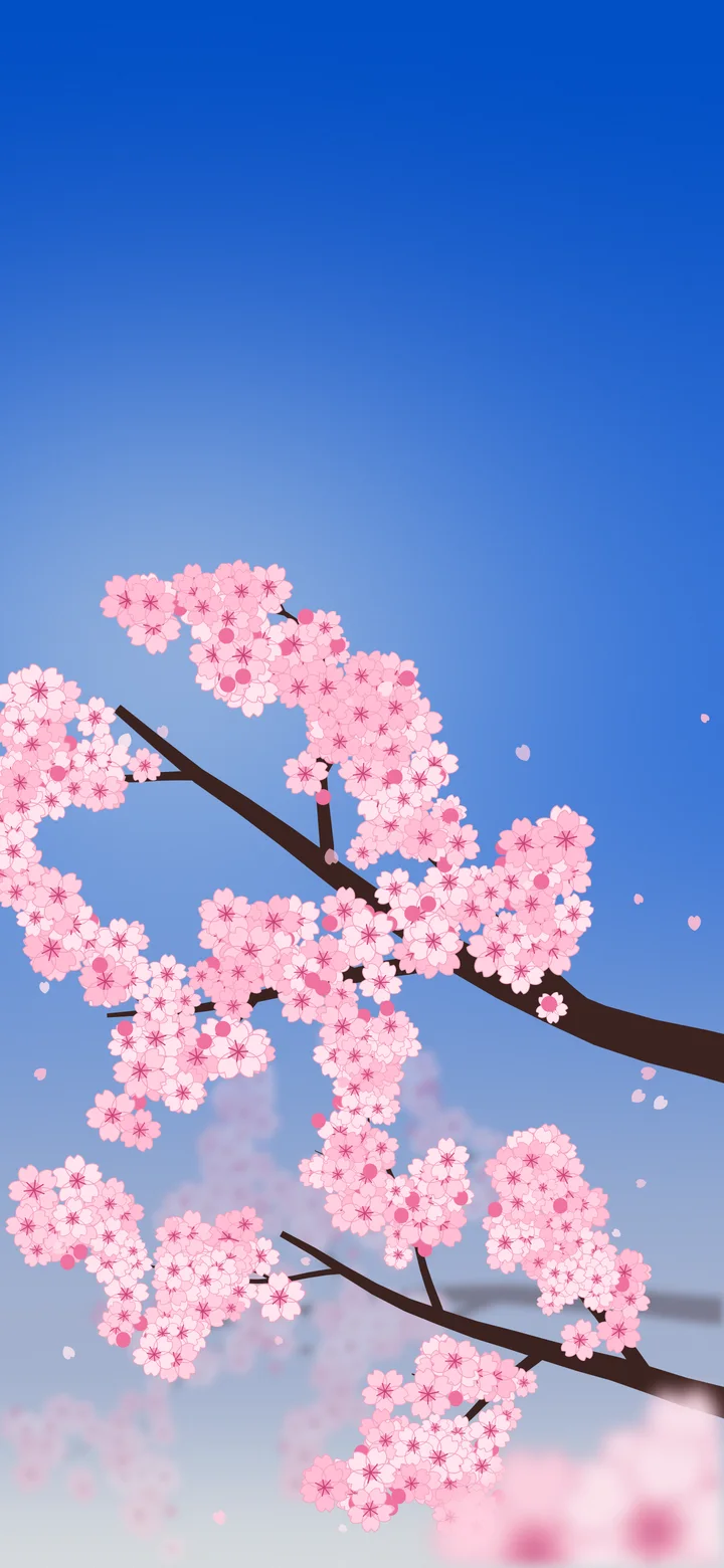 Blue Cherry Blossom Branch wallpaper for iPhone and Android
