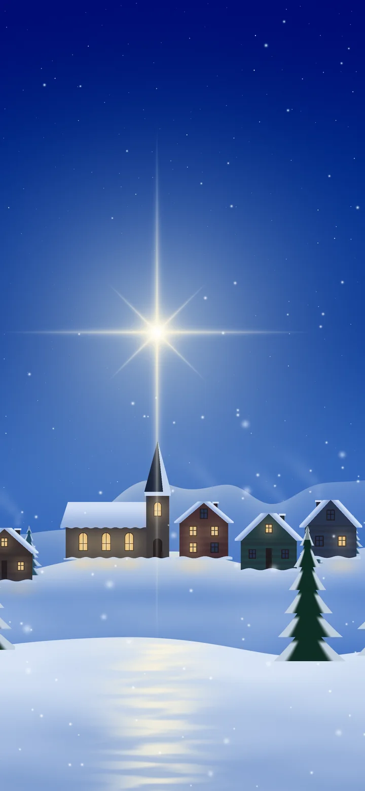 Blue Christmas Star wallpaper for iPhone and Android