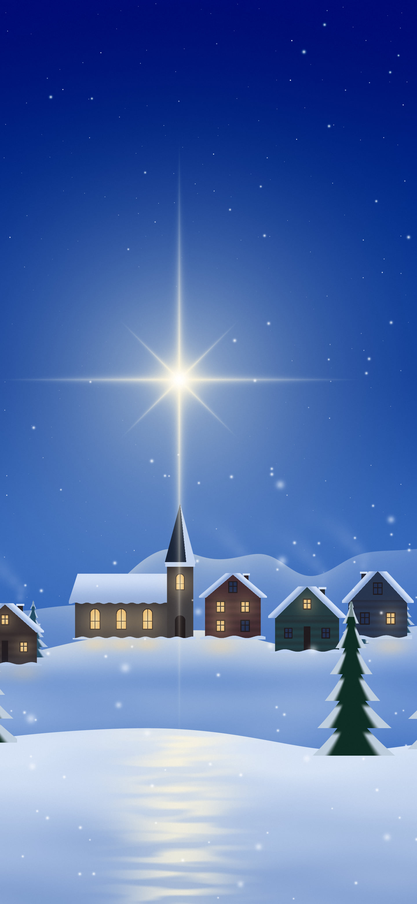 Blue Christmas Star wallpaper for iPhone and Android
