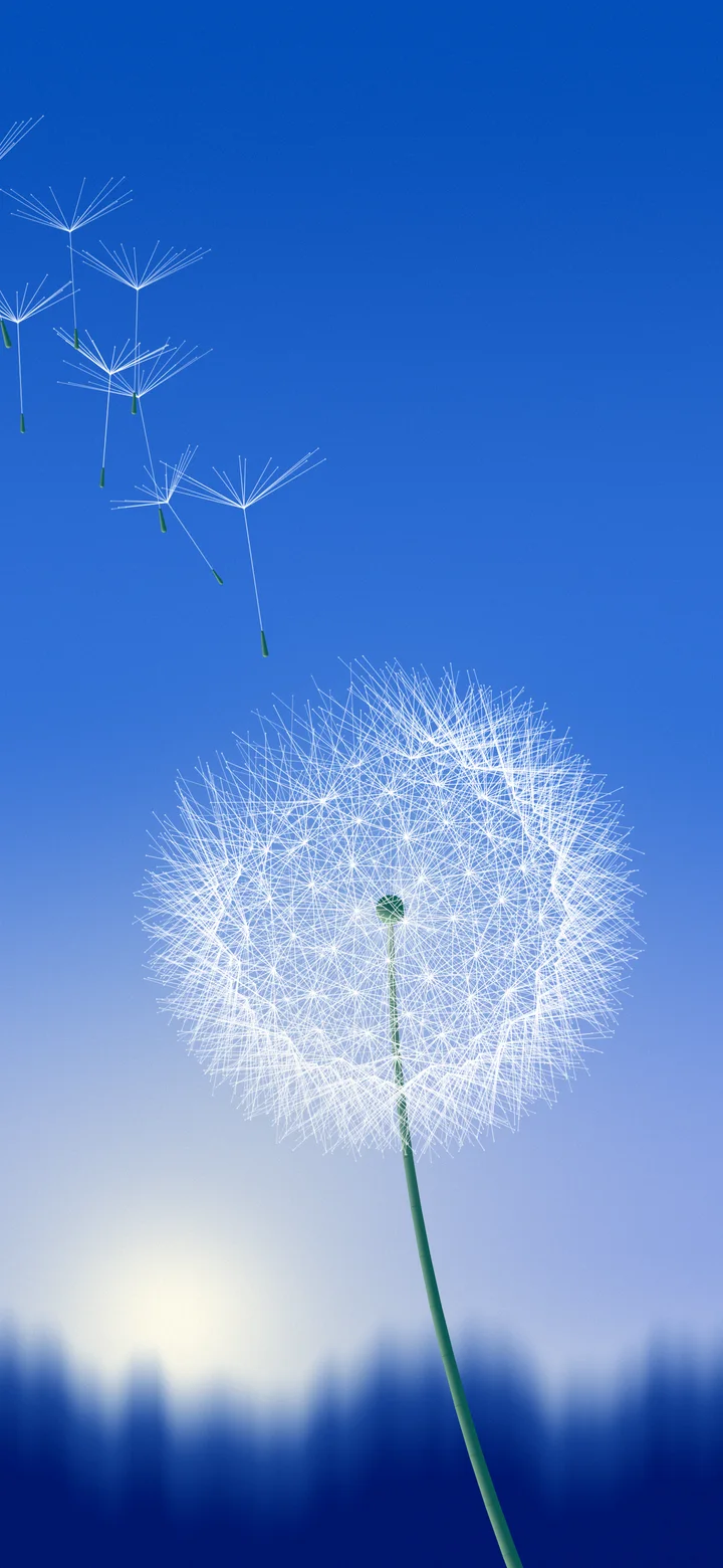 Blue Dandelion wallpaper for iPhone and Android