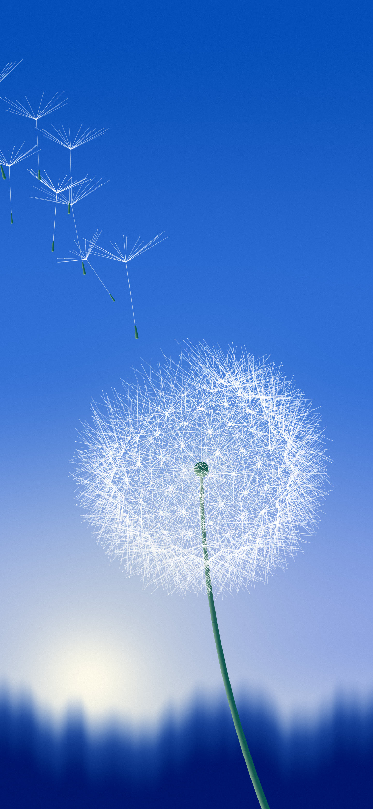 Blue Dandelion wallpaper for iPhone and Android
