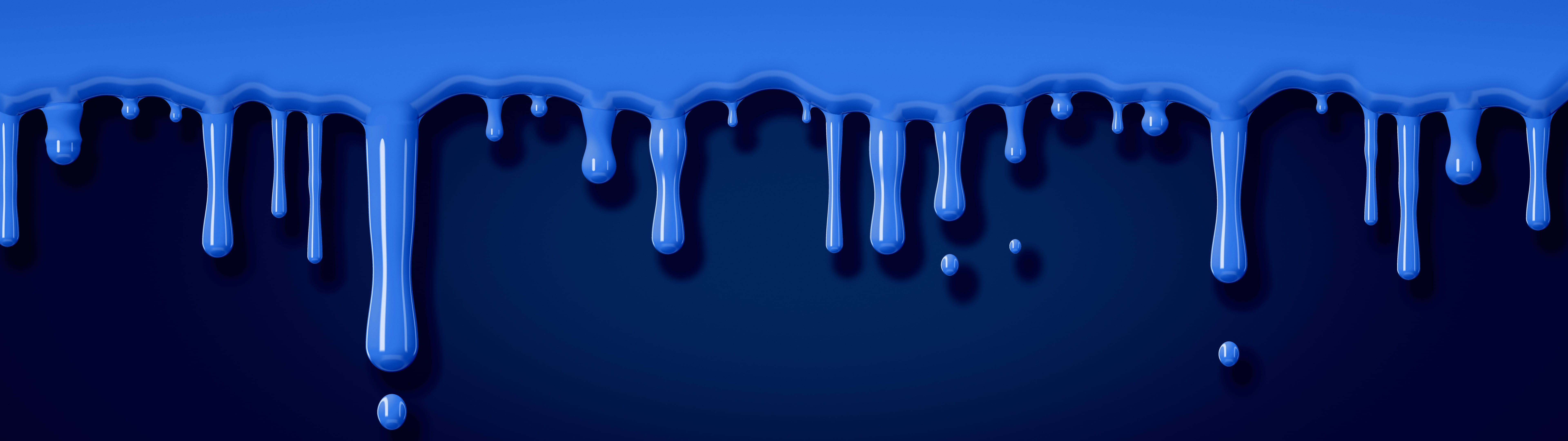 Blue Dripping Slime dual monitor wallpaper, 7680 × 2160