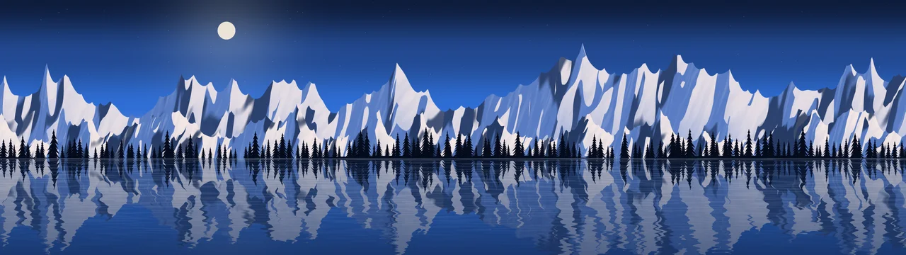 Blue Frozen Mountain Lake dual monitor wallpaper, 7680 × 2160