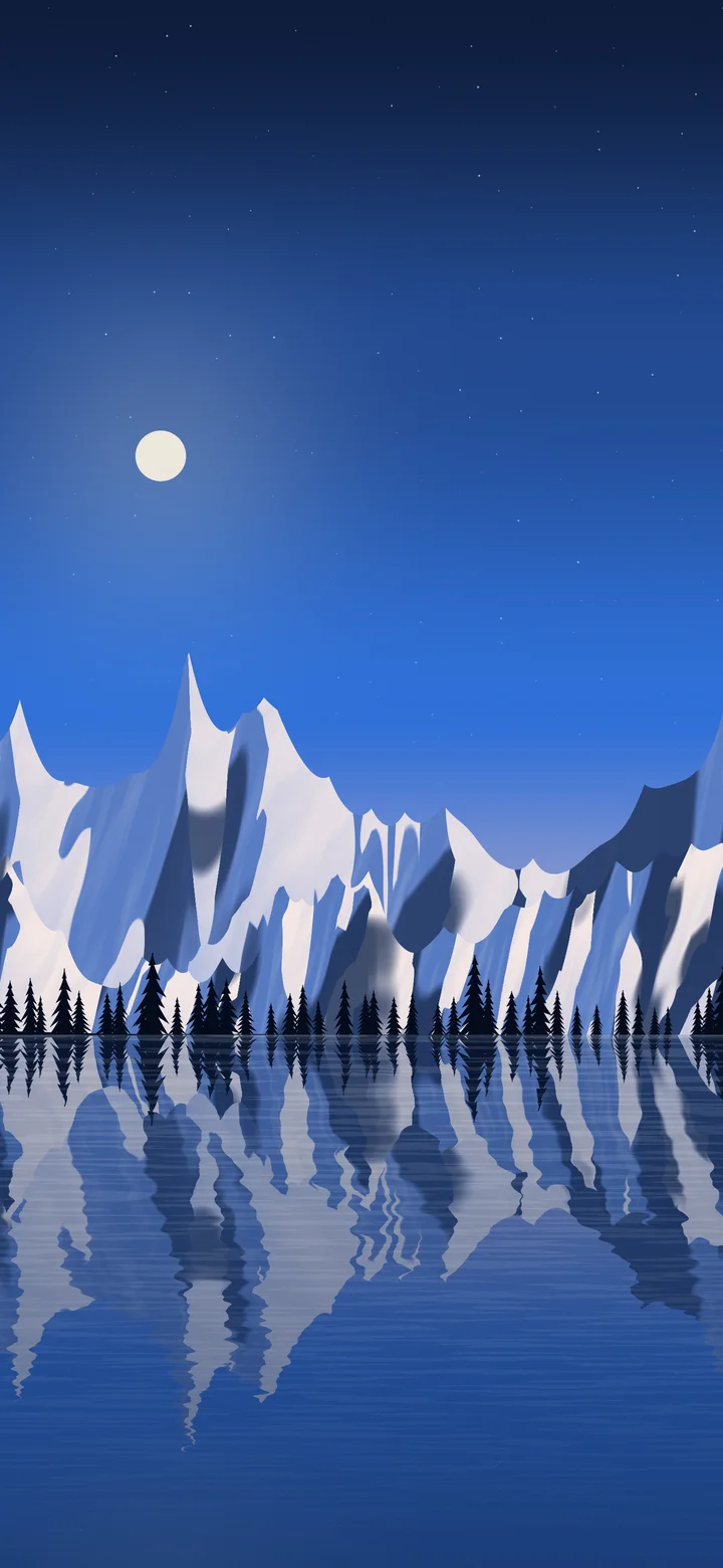 Blue Frozen Mountain Lake wallpaper for iPhone and Android