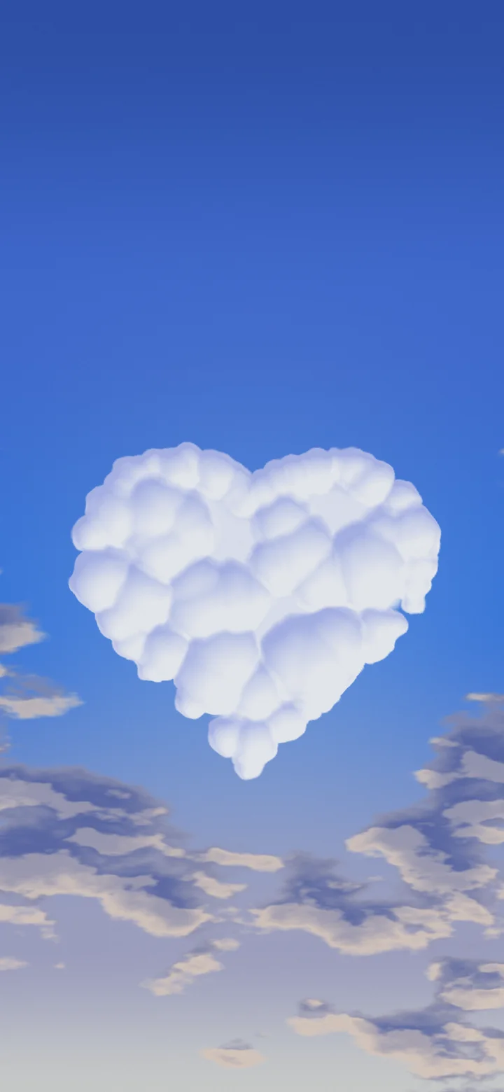 Blue Heart Cloud Sky wallpaper for iPhone and Android