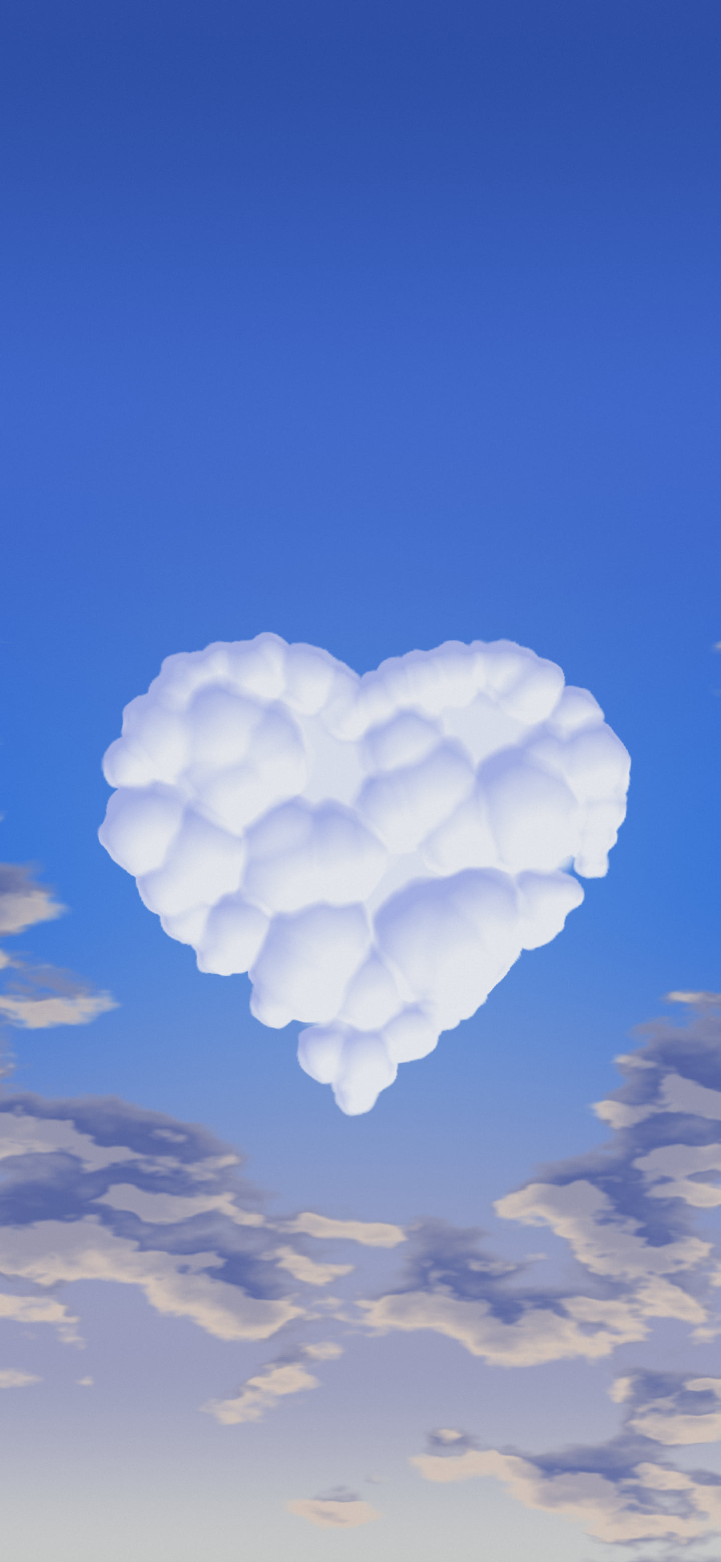 Blue Heart Cloud Sky wallpaper for iPhone and Android
