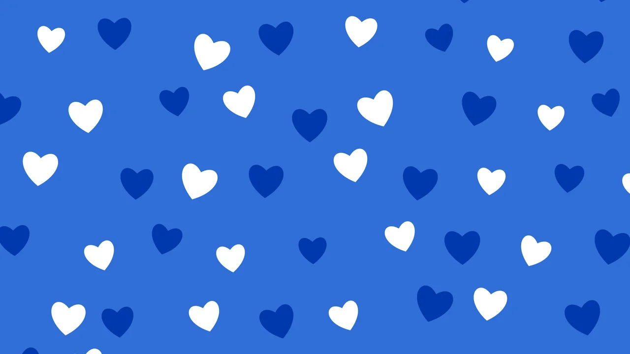 Blue Heart Pattern desktop wallpaper in 4K