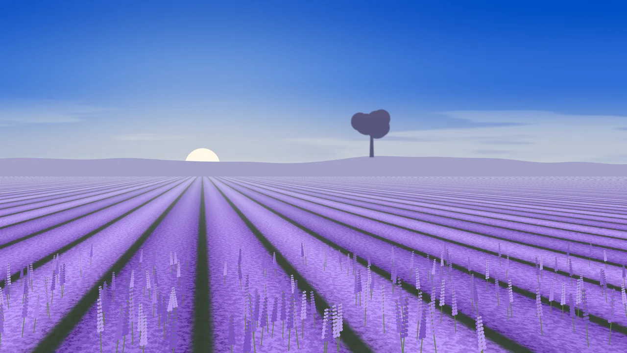 Blue Lavender Field desktop wallpaper in 4K