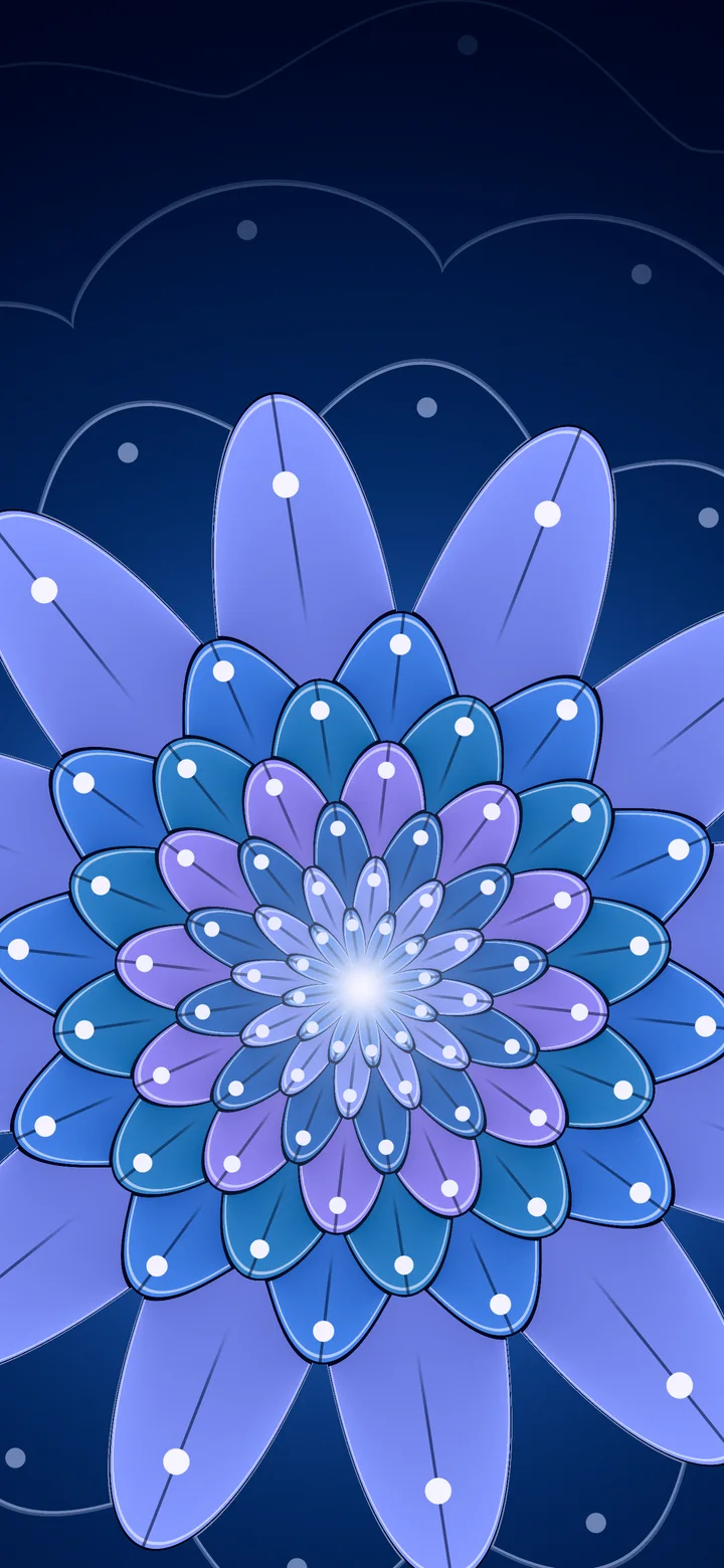 Blue Mandala wallpaper for iPhone and Android