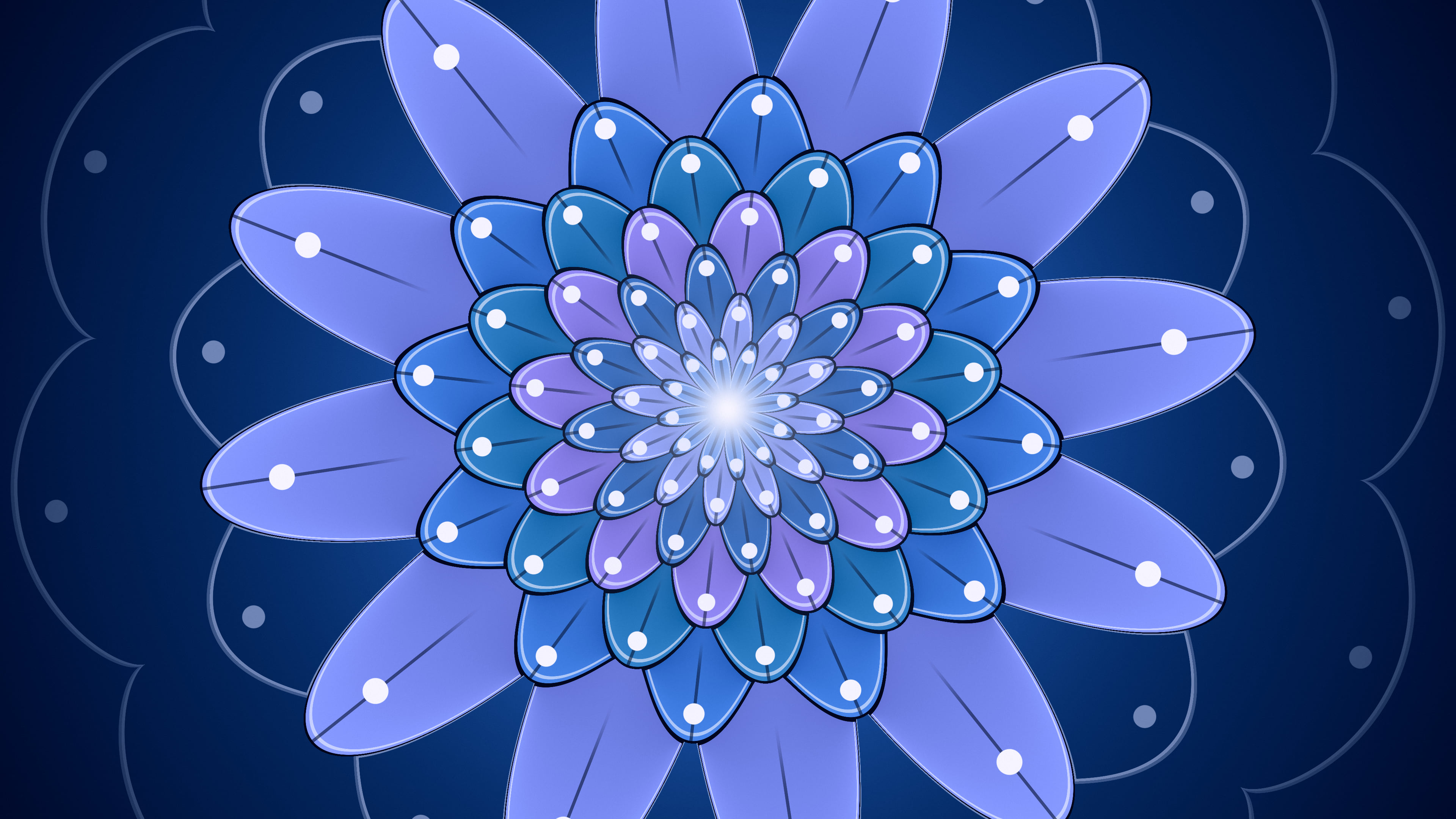 Blue Mandala desktop wallpaper in 4K