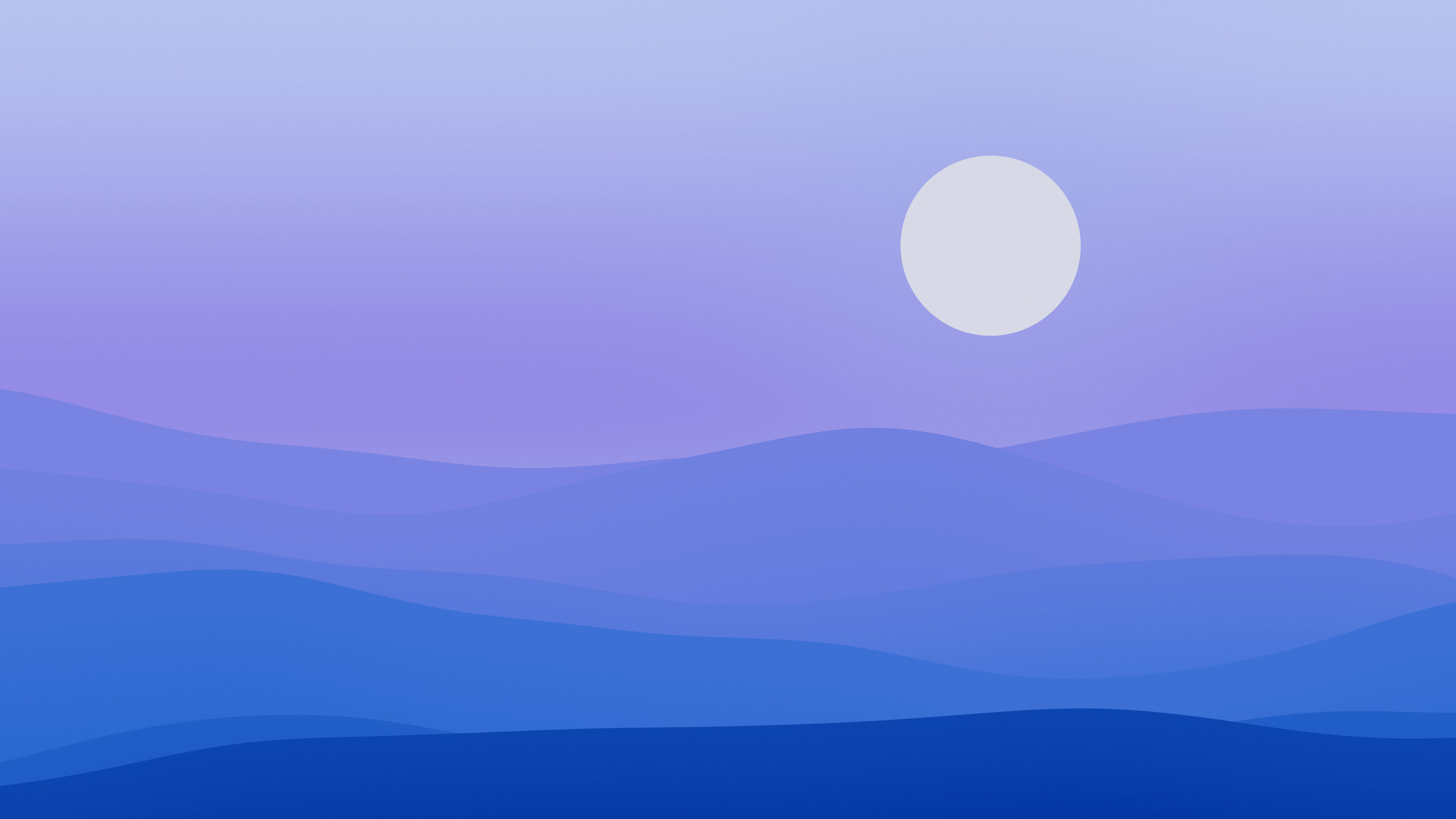 Blue Minimalist Desert Dunes desktop wallpaper in 4K