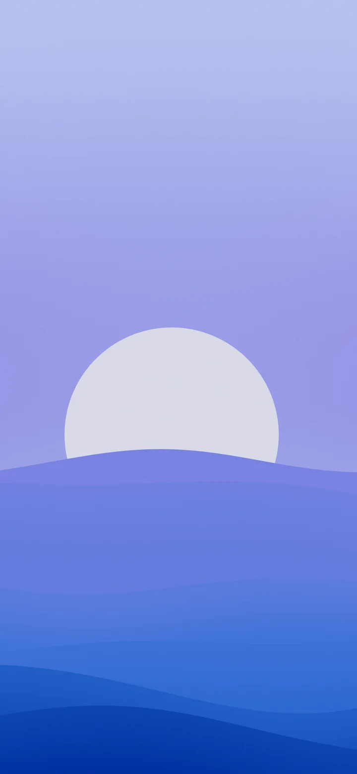 Blue Minimalist Sunset Hills wallpaper for iPhone and Android