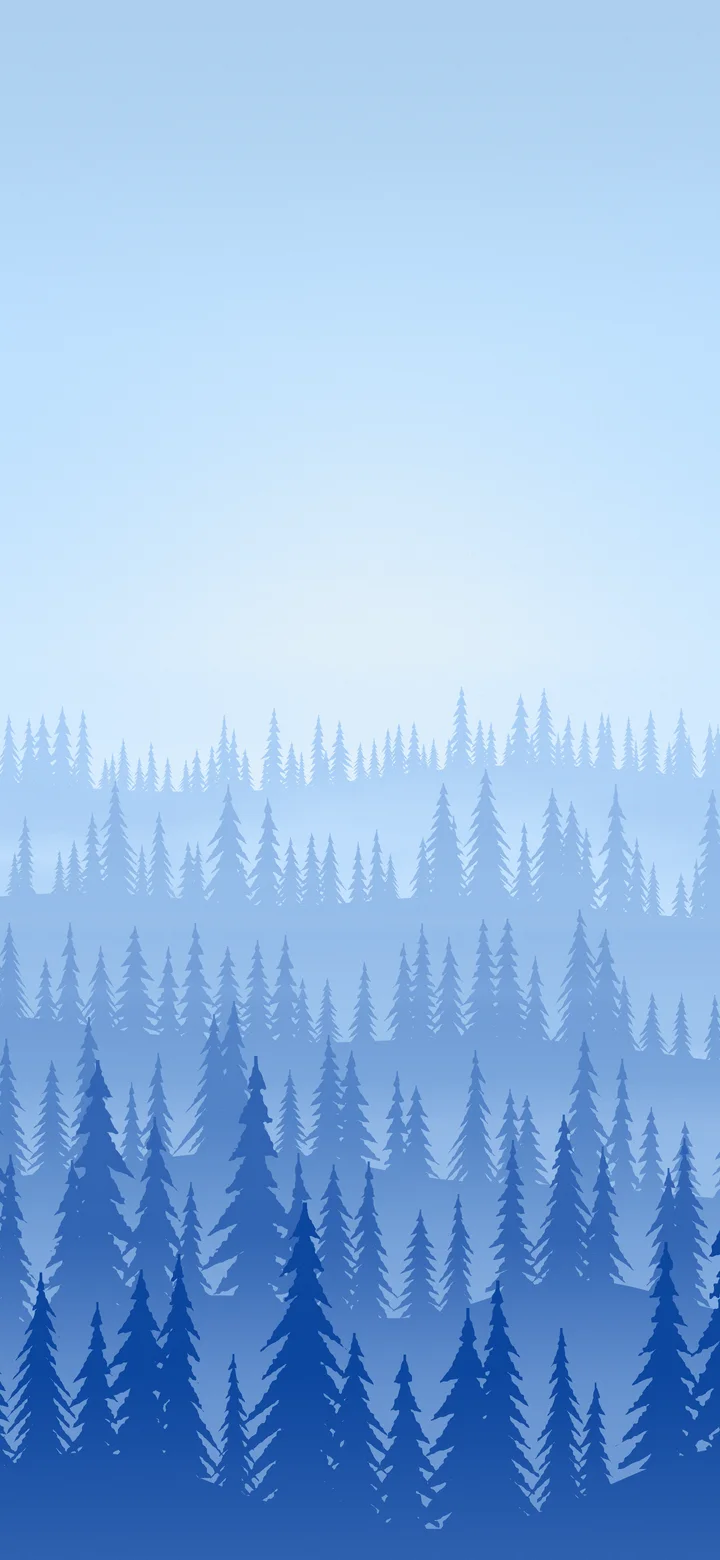 Blue Misty Pine Forest wallpaper for iPhone and Android