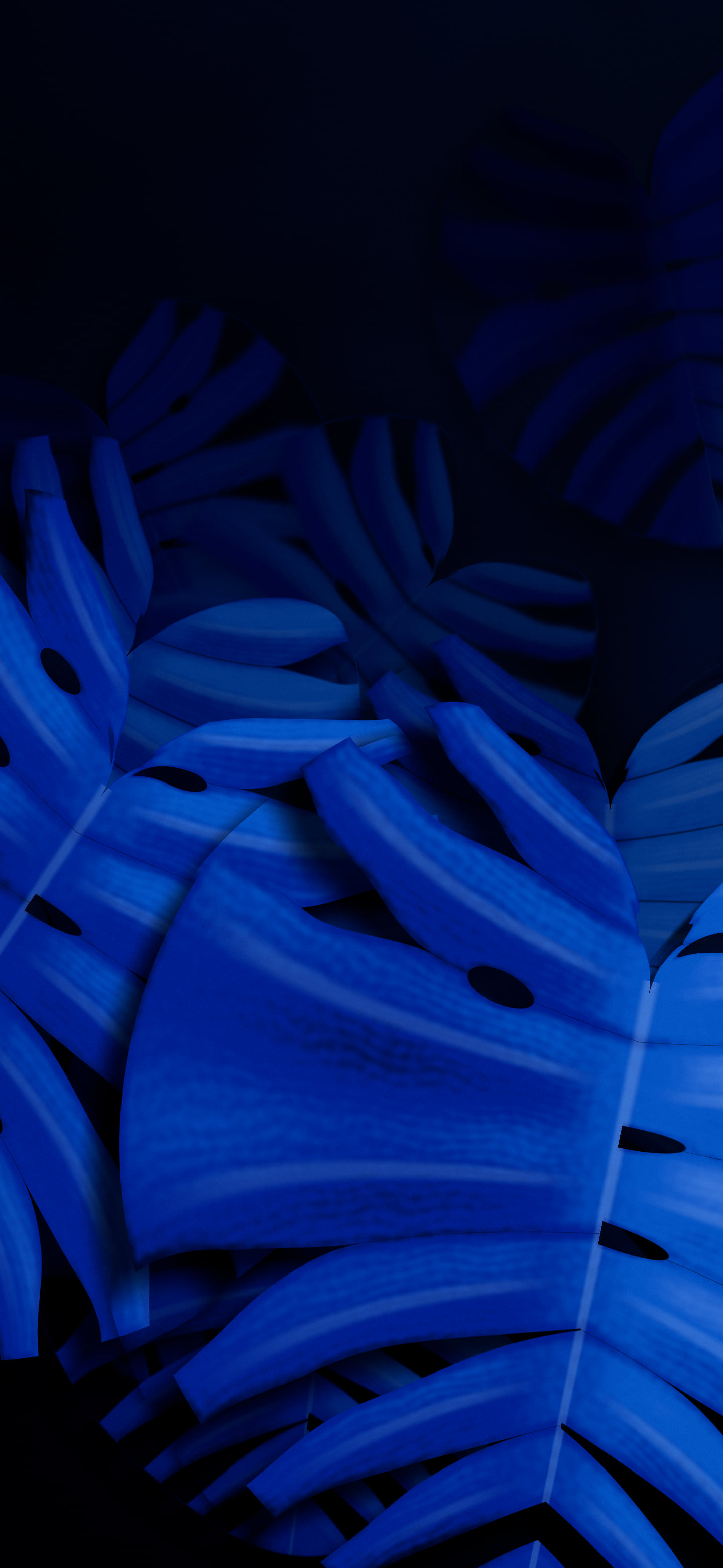 Blue Monstera Leaves wallpaper for iPhone and Android