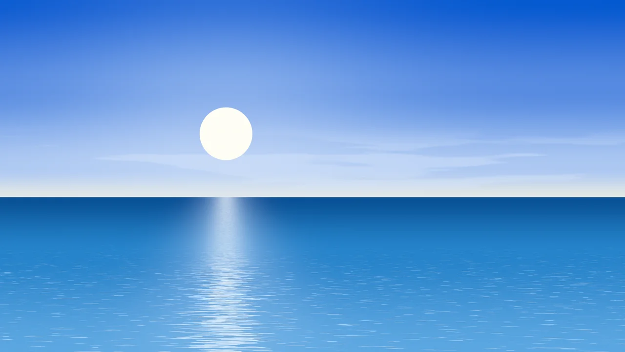 Blue Ocean Horizon desktop wallpaper in 4K