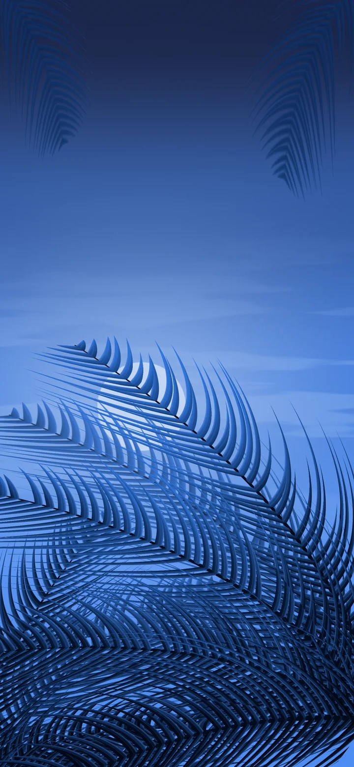 Blue Palm Leaves wallpaper for iPhone and Android
