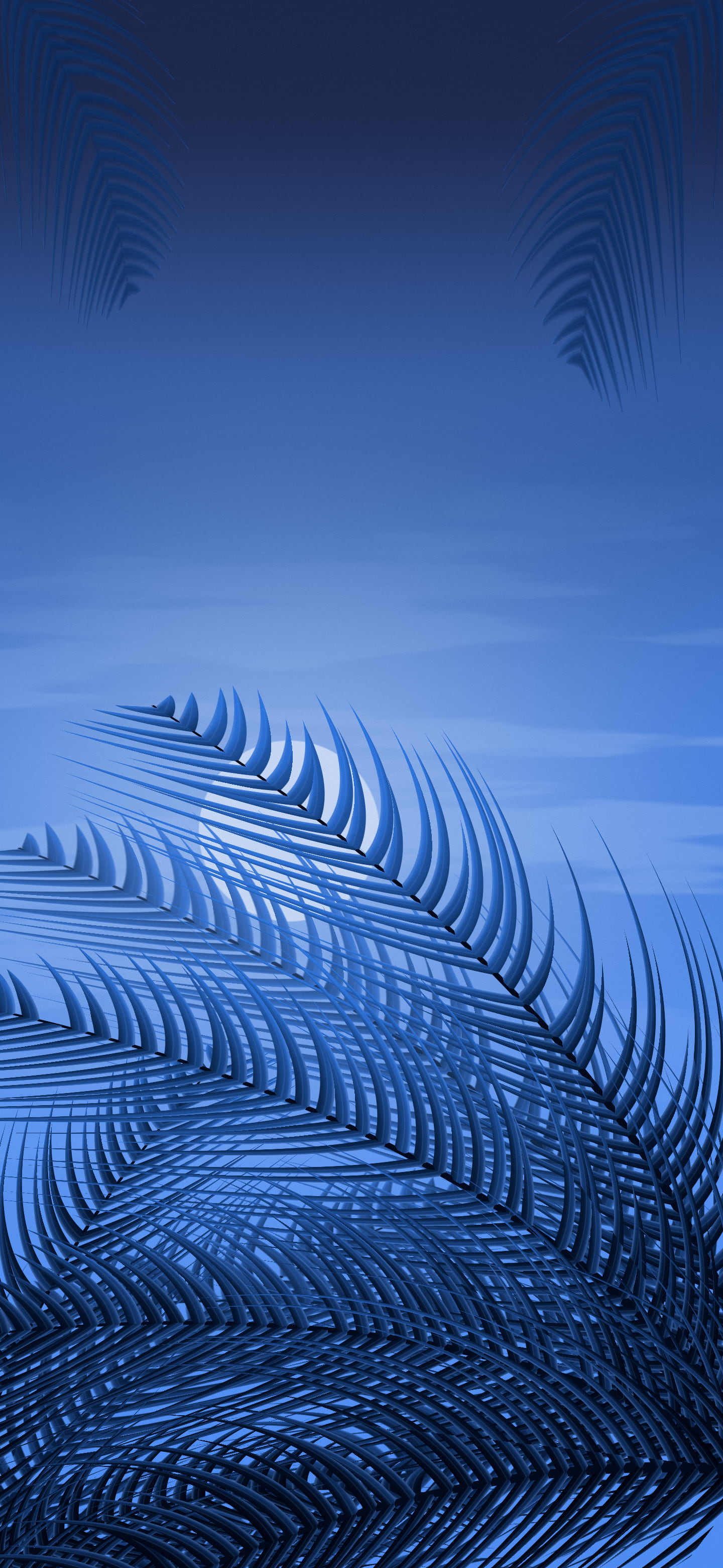 Blue Palm Leaves wallpaper for iPhone and Android