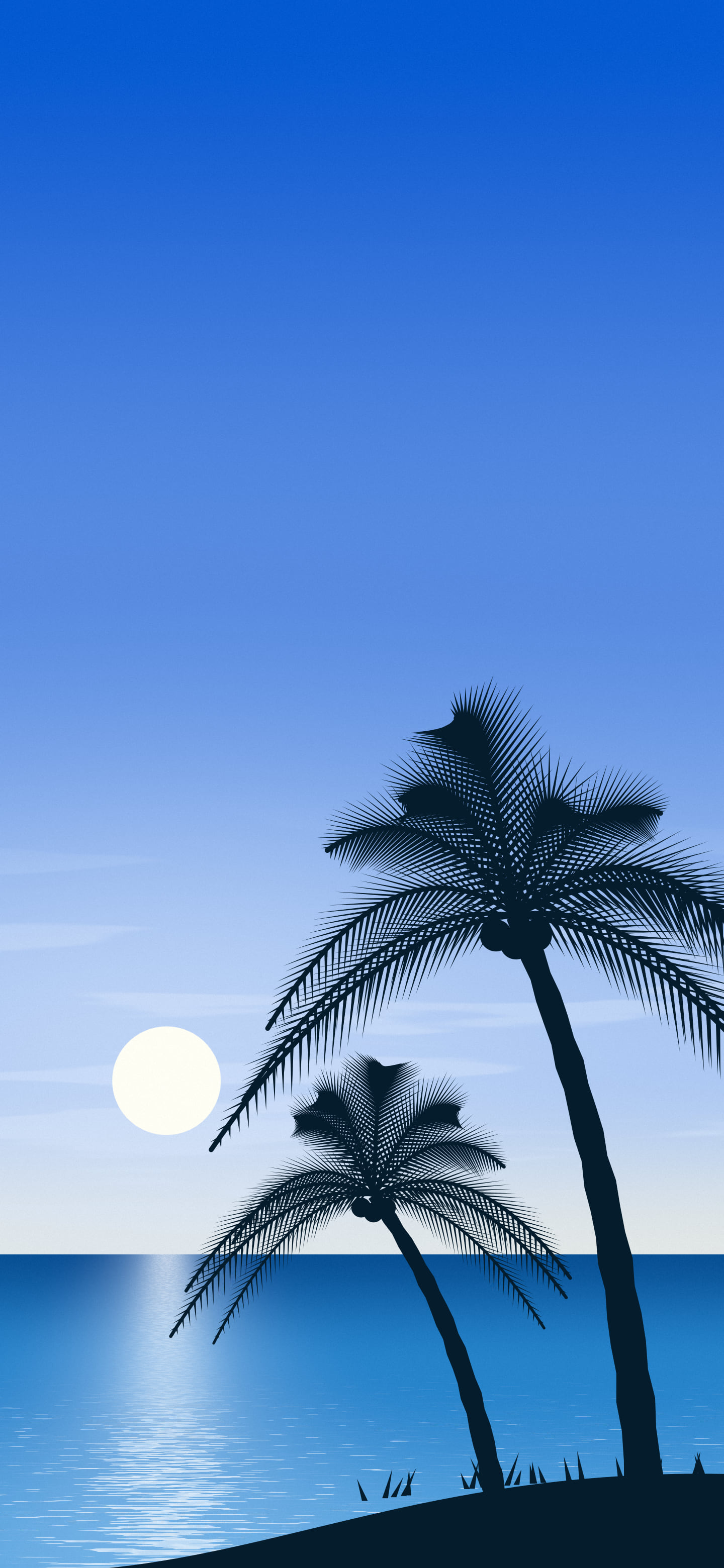 Blue Palm Tree Beach wallpaper for iPhone and Android