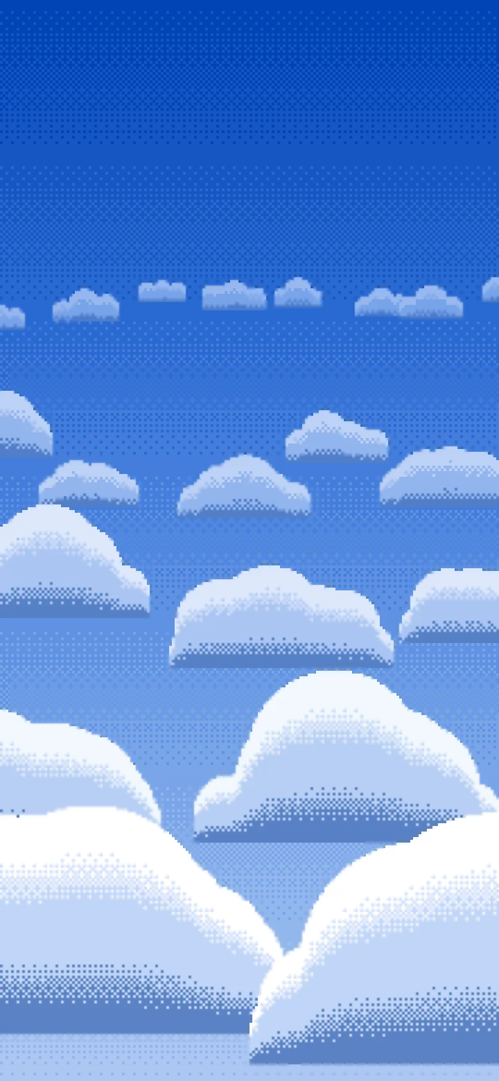 Blue Pixel Art Clouds wallpaper for iPhone and Android