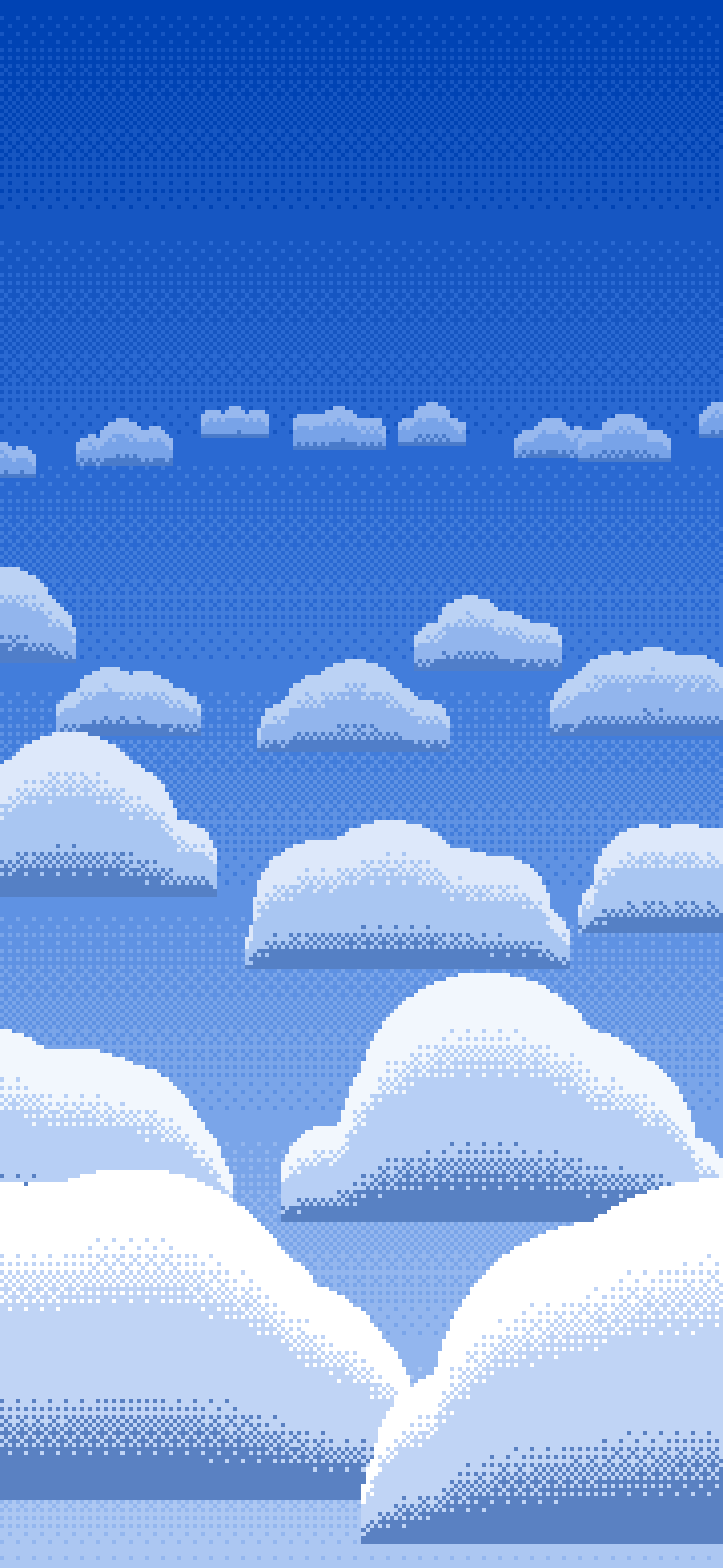 Blue Pixel Art Clouds wallpaper for iPhone and Android