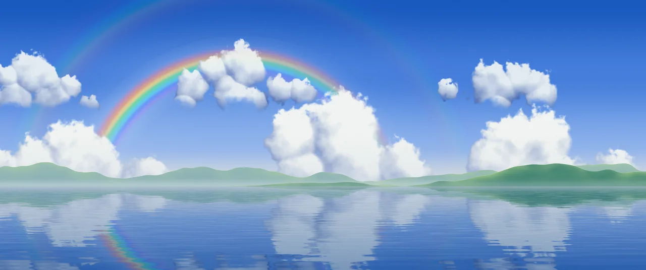 Blue Rainbow Sky ultrawide wallpaper, 3440 × 1440