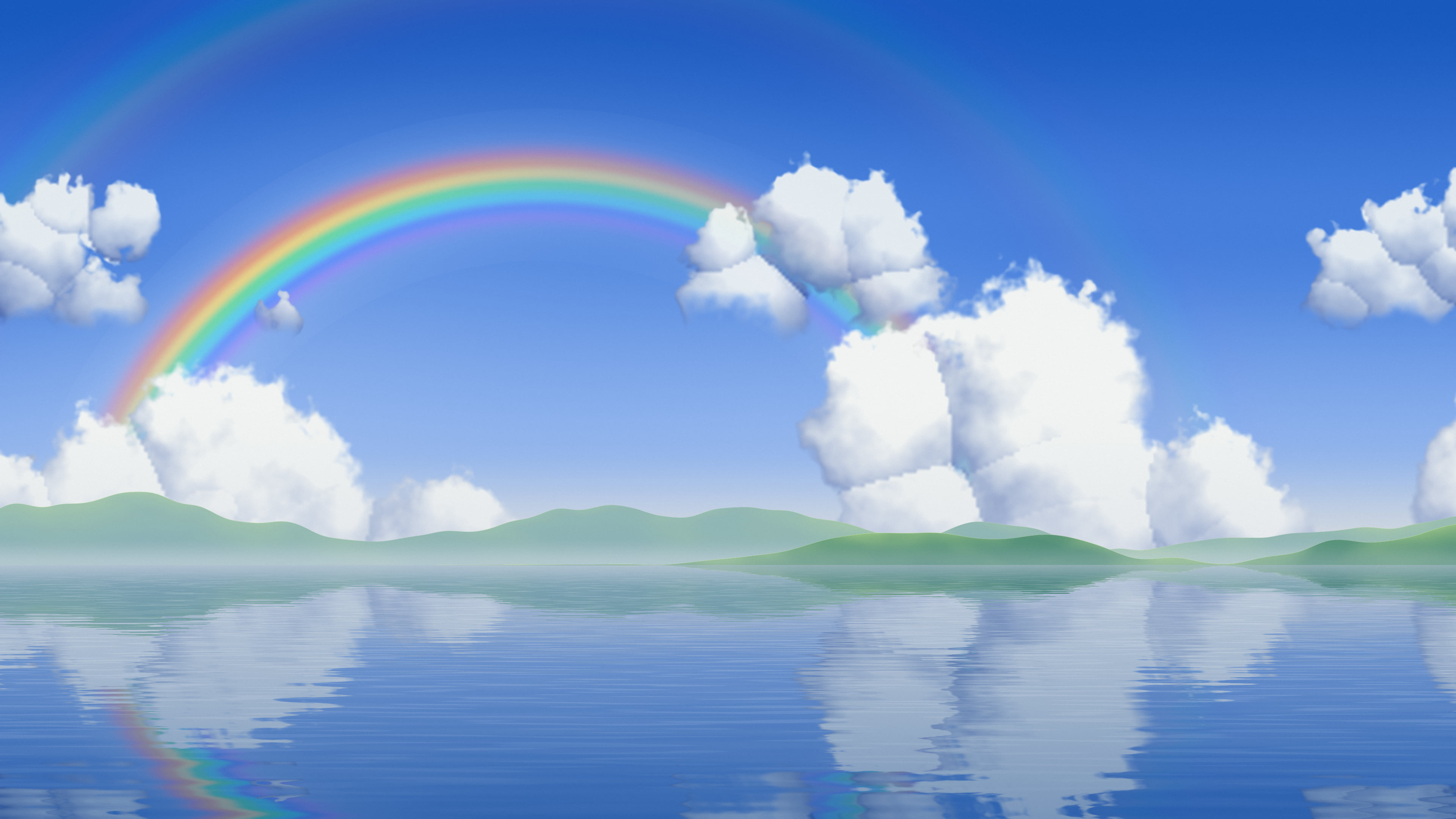 Blue Rainbow Sky desktop wallpaper in 4K