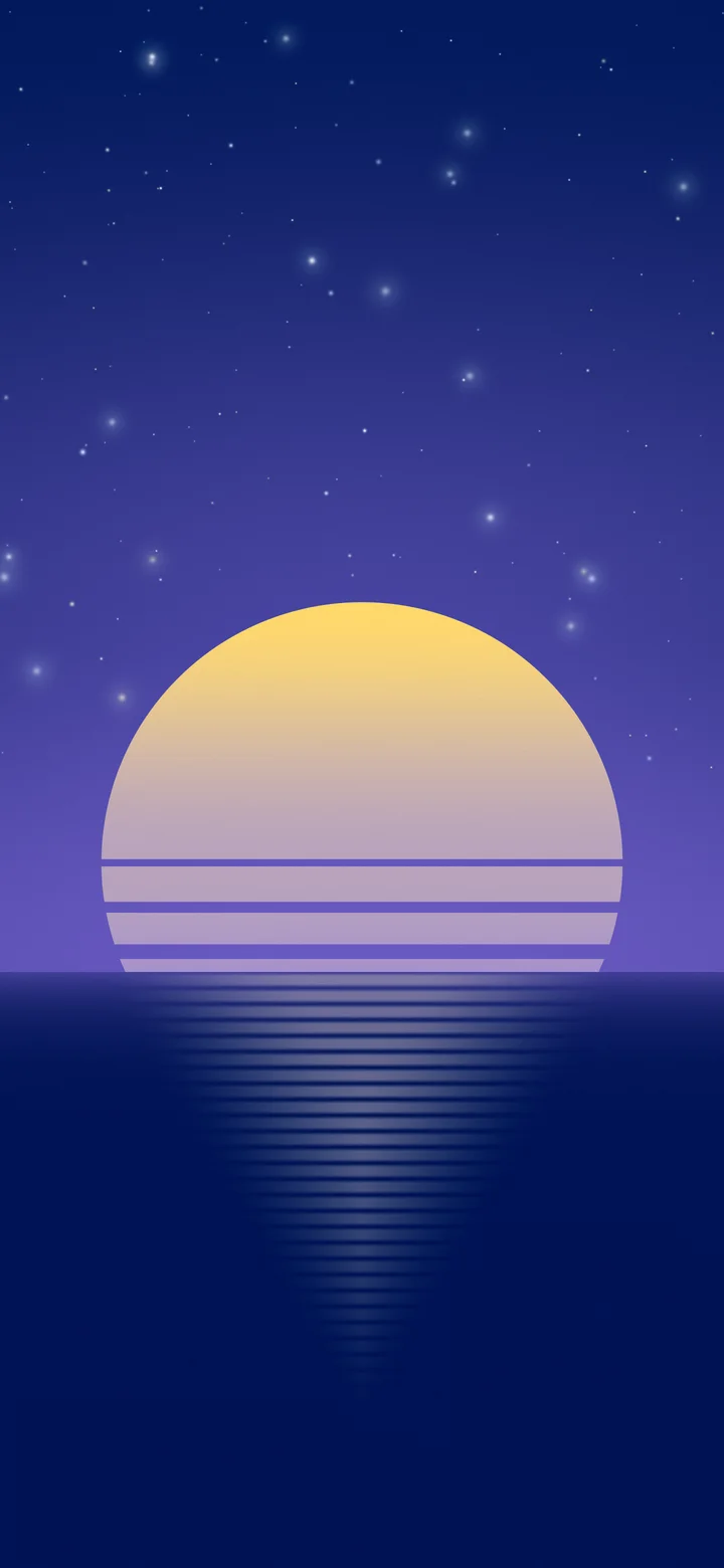 Blue Retro Striped Sun wallpaper for iPhone and Android