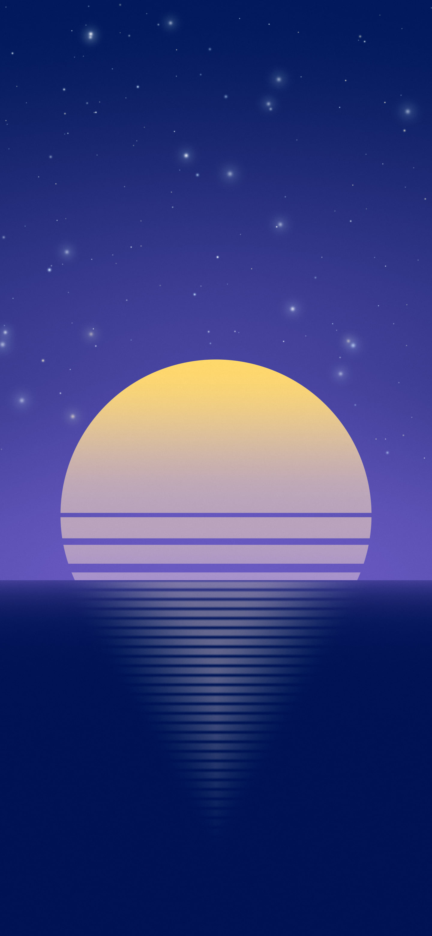 Blue Retro Striped Sun wallpaper for iPhone and Android