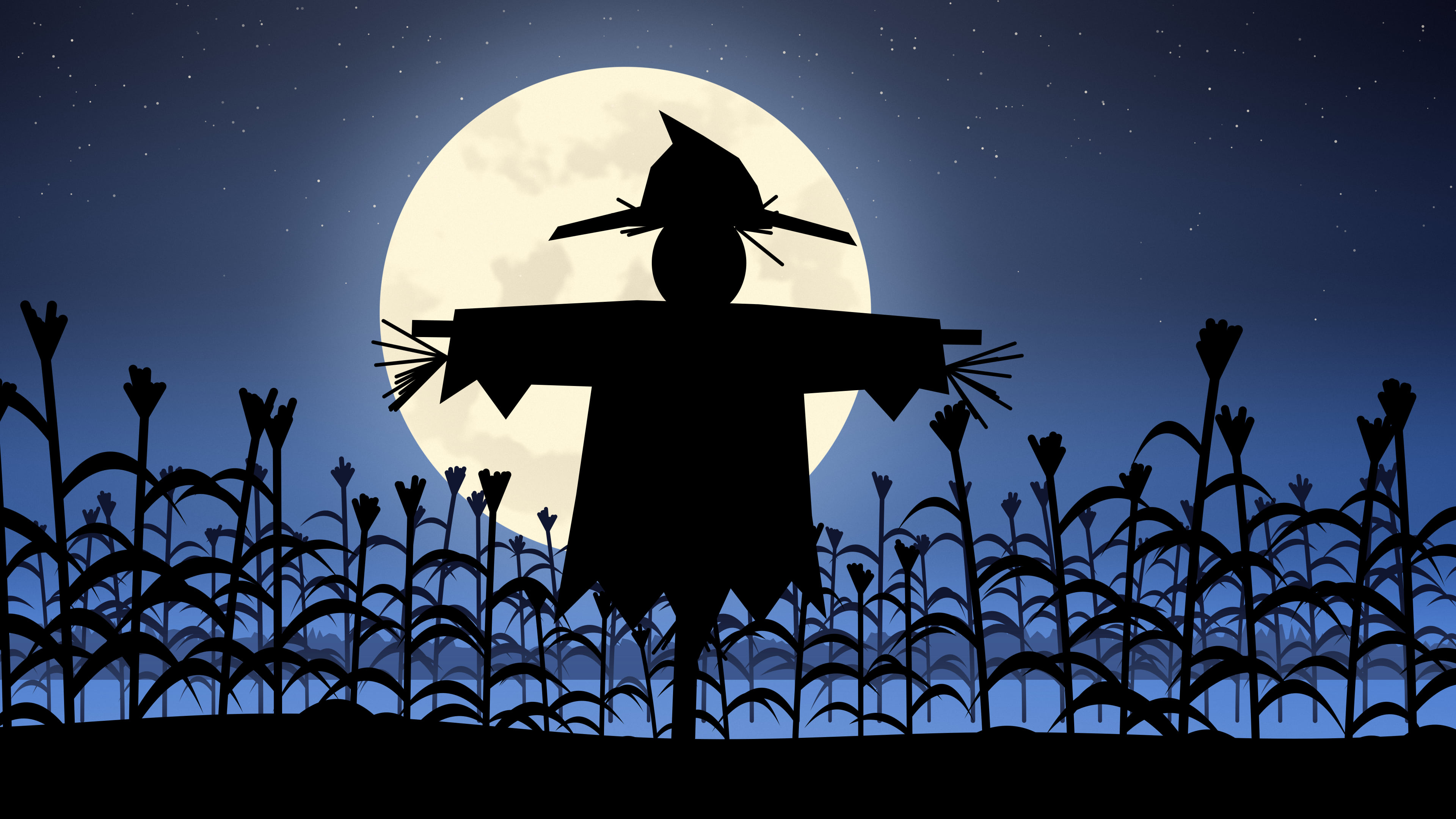 Blue Scarecrow desktop wallpaper in 4K