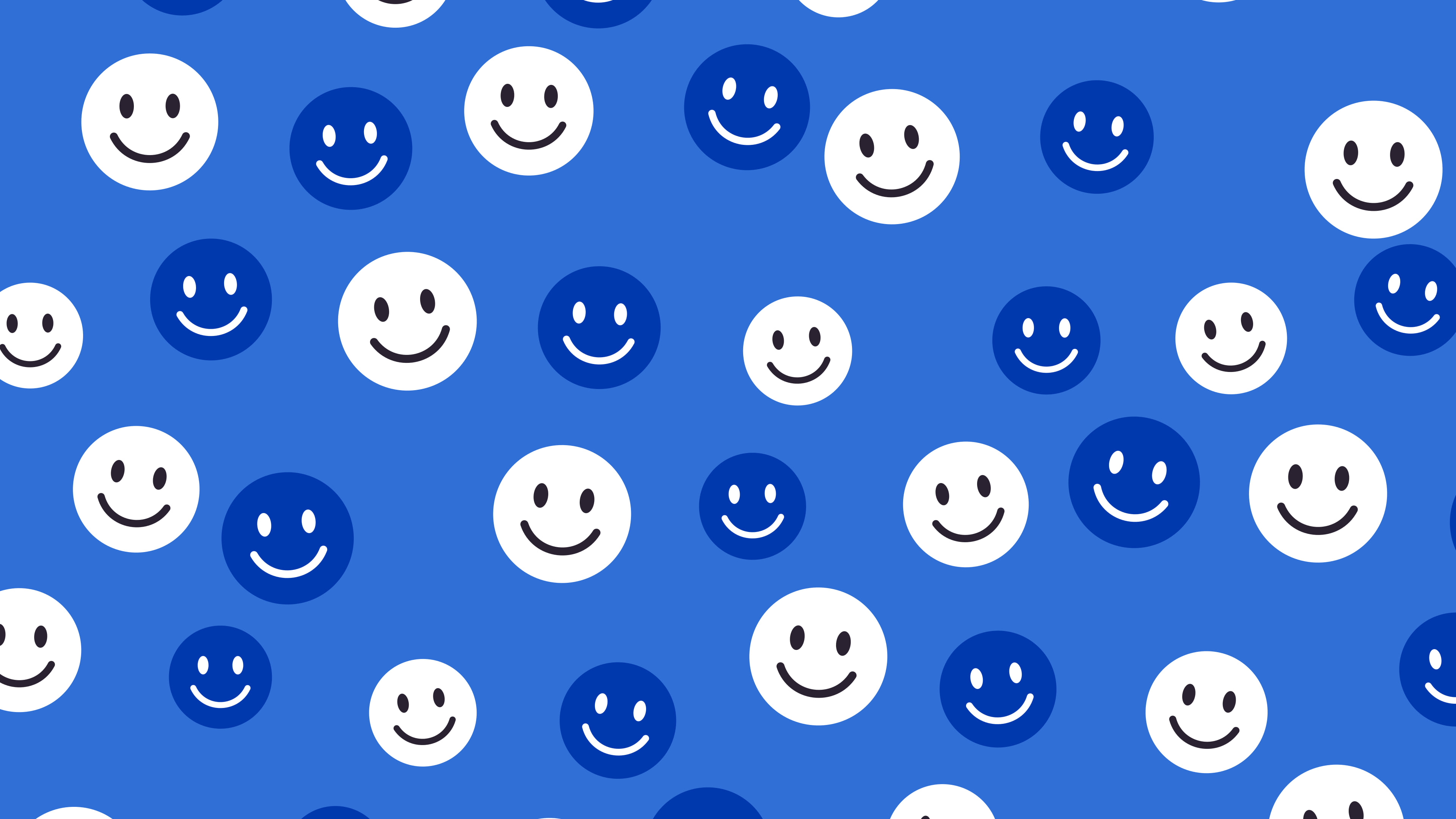 Blue Smiley Face Pattern desktop wallpaper in 4K