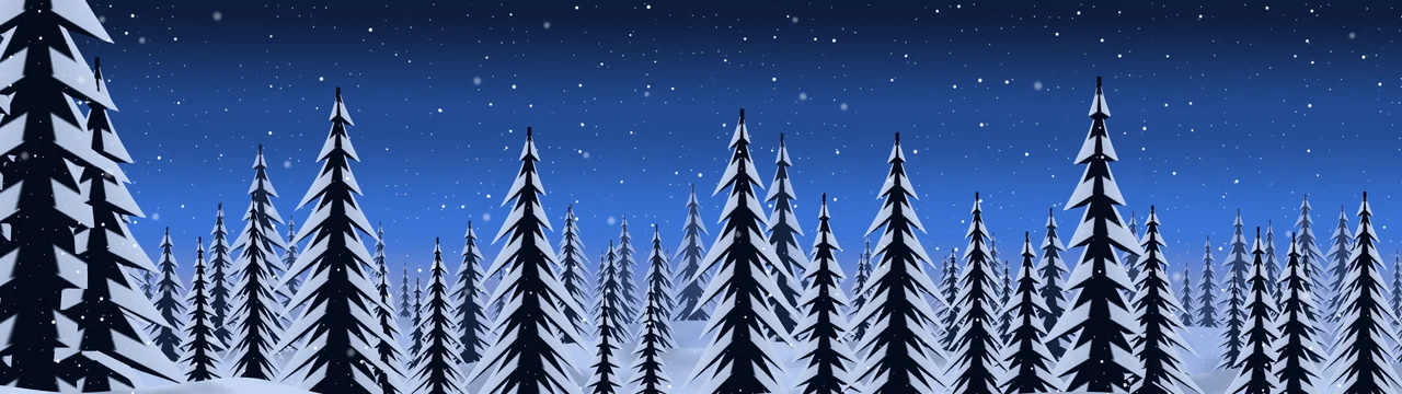 Blue Snowy Pine Trees dual monitor wallpaper, 7680 × 2160