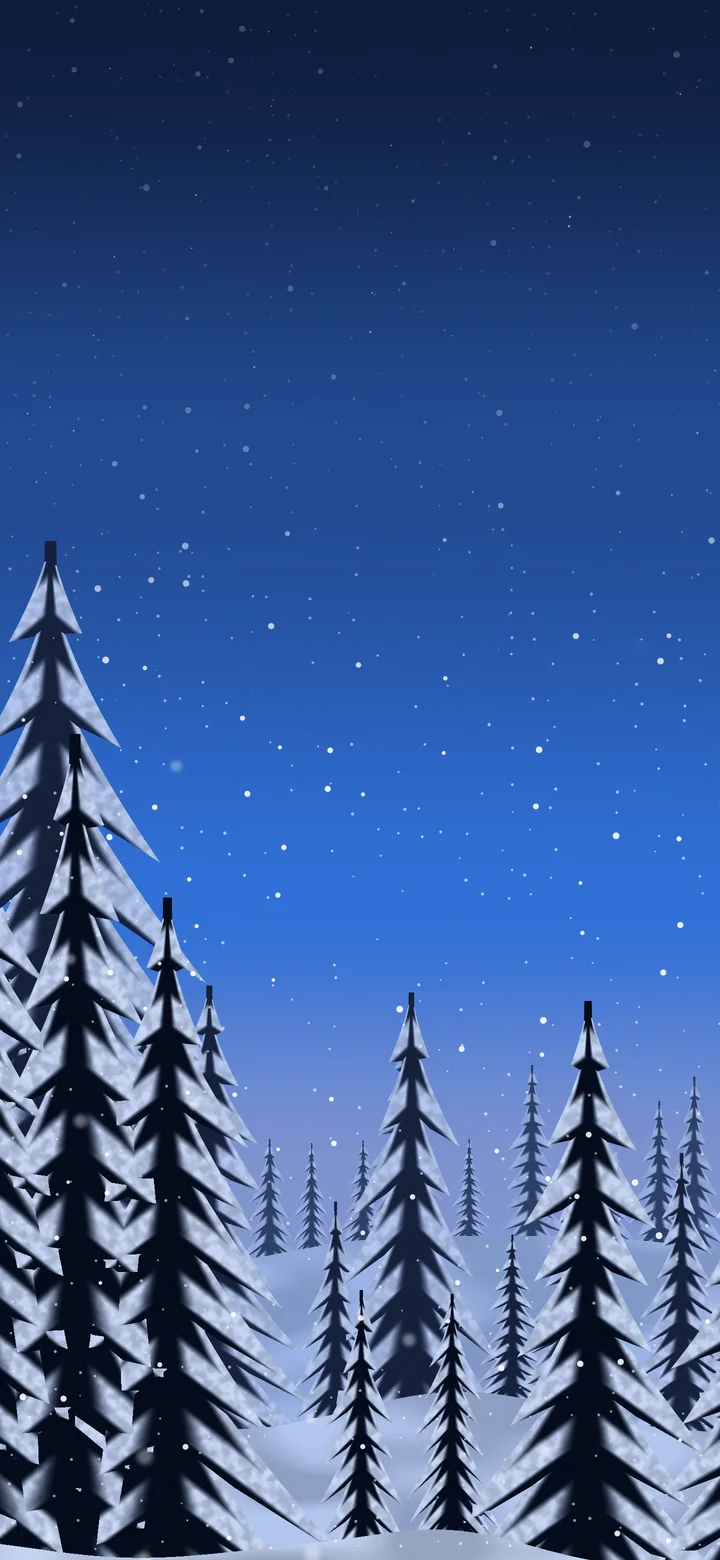 Blue Snowy Pine Trees wallpaper for iPhone and Android