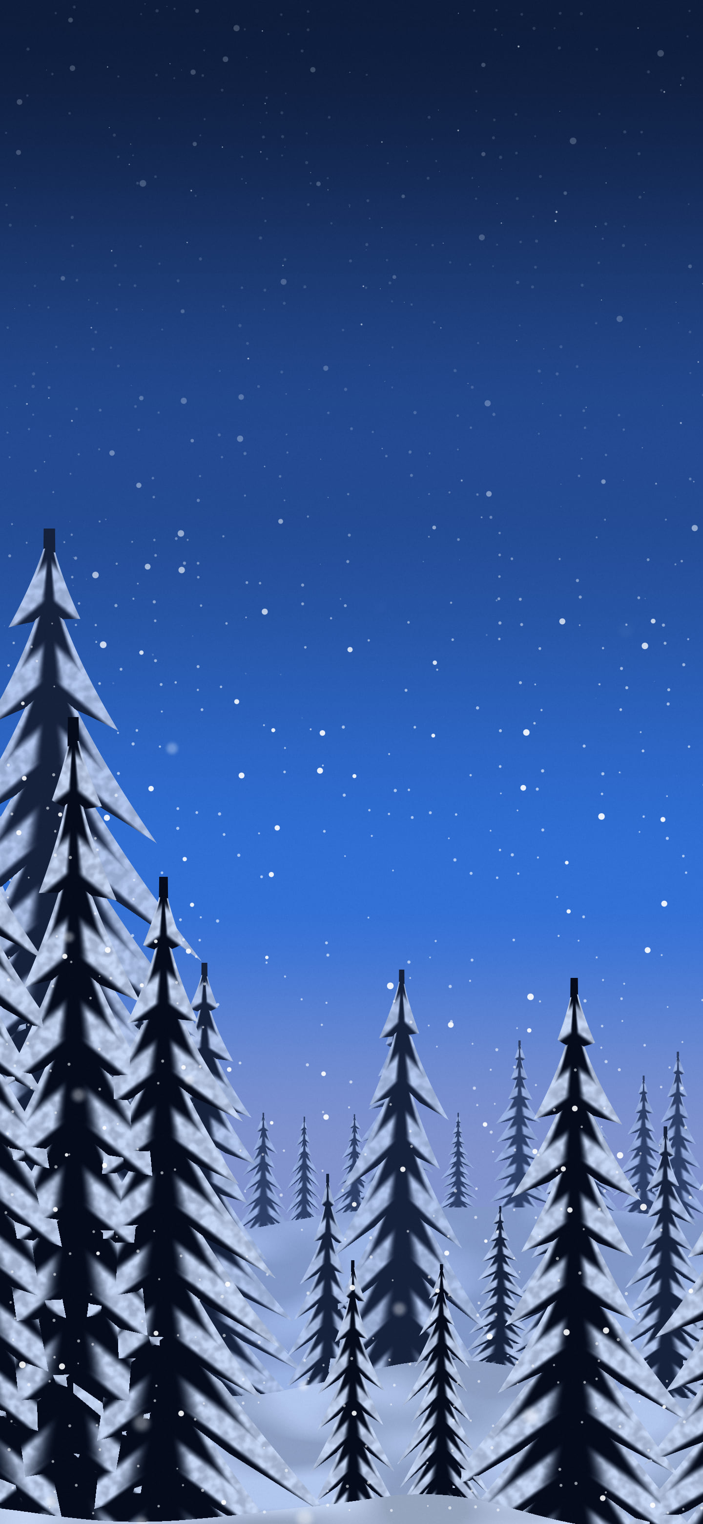 Blue Snowy Pine Trees wallpaper for iPhone and Android