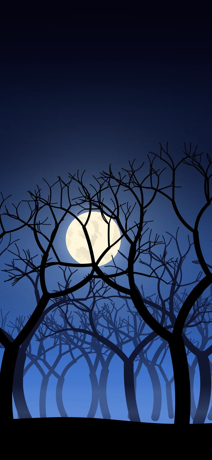 Blue Spooky Forest wallpaper for iPhone and Android