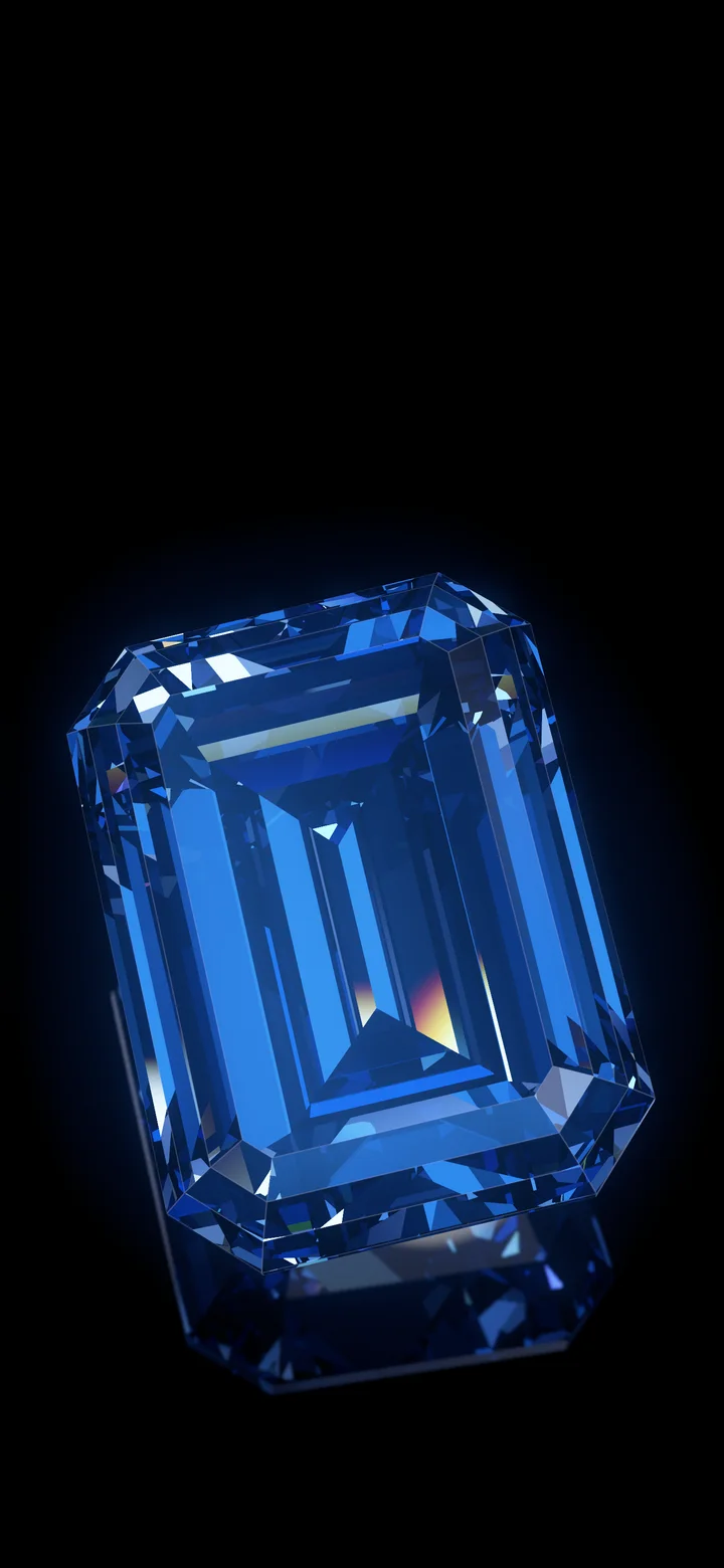Blue Step Cut Diamond wallpaper for iPhone and Android
