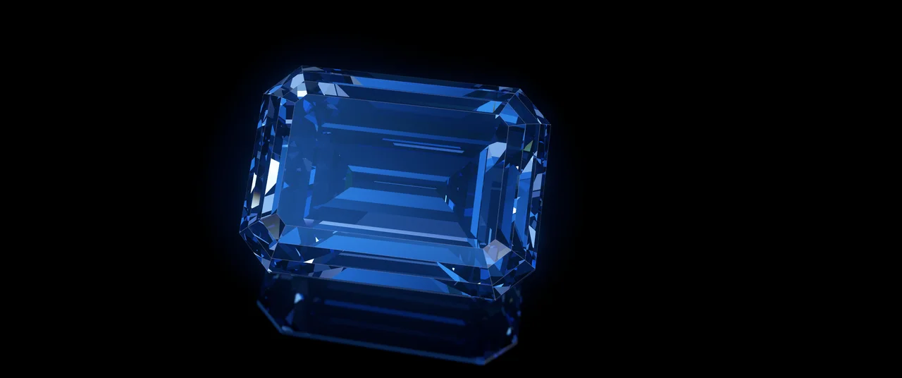 Blue Step Cut Diamond ultrawide wallpaper, 3440 × 1440