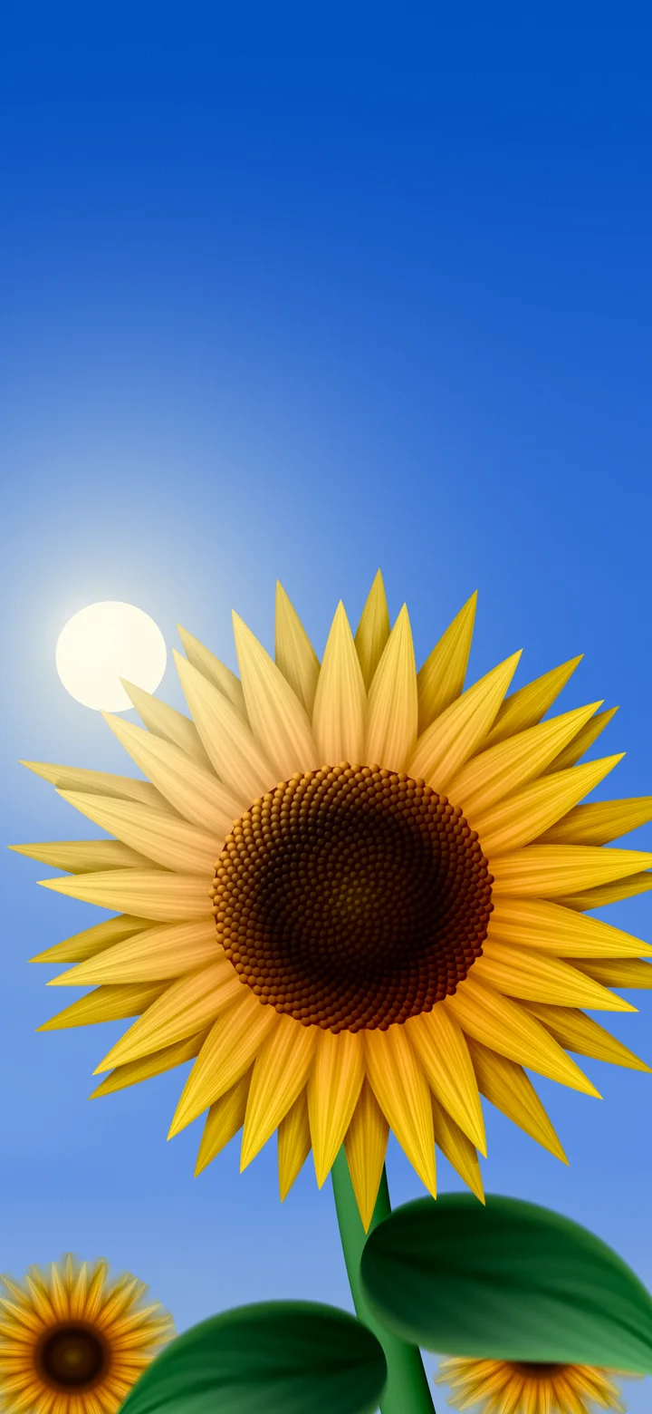 Blue Sunflower Sky wallpaper for iPhone and Android