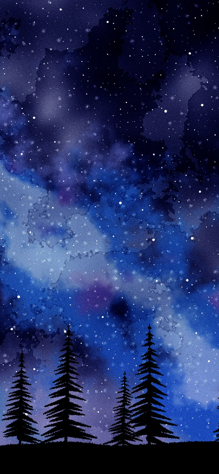 Blue Watercolor Galaxy Night Sky wallpaper for iPhone and Android
