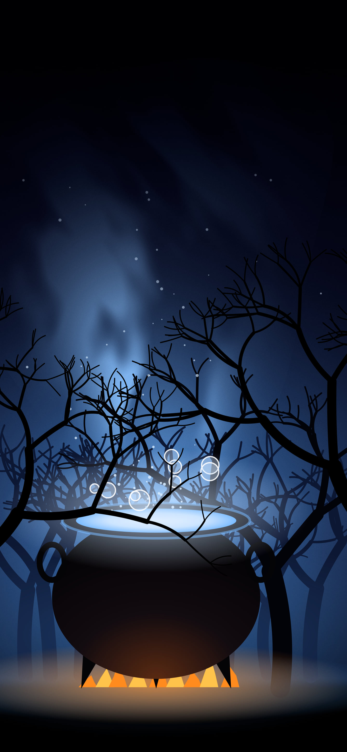 Blue Witch Cauldron wallpaper for iPhone and Android