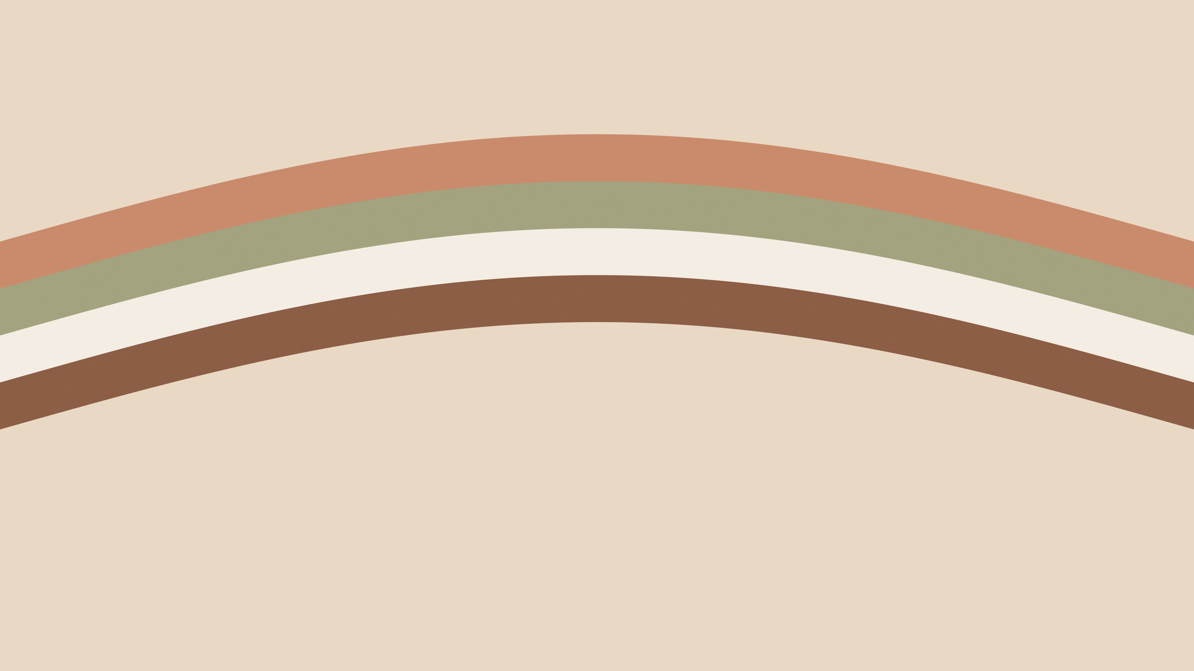 Boho Neutral Retro Stripe desktop wallpaper in 4K