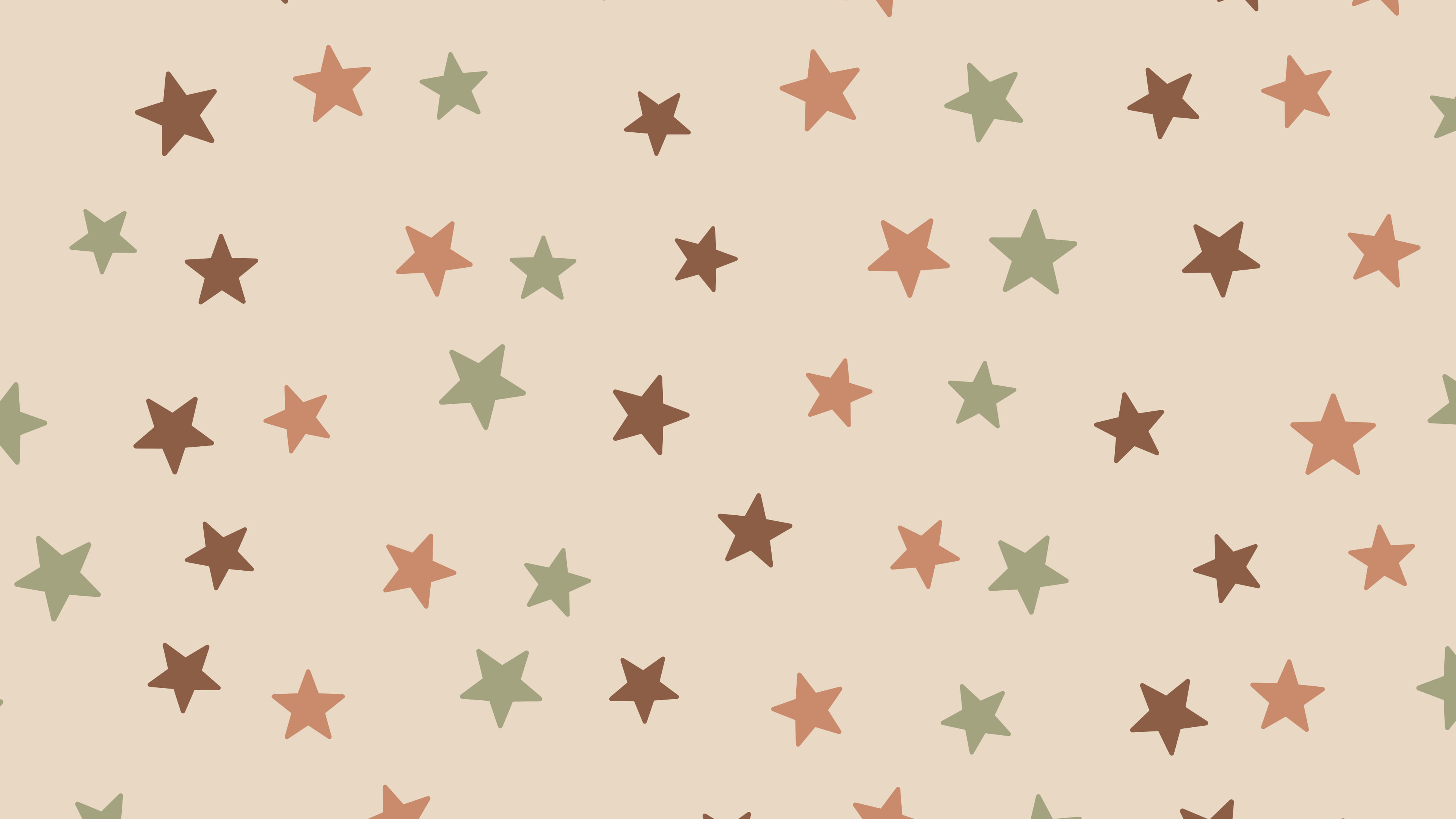Boho Neutral Star Pattern desktop wallpaper in 4K