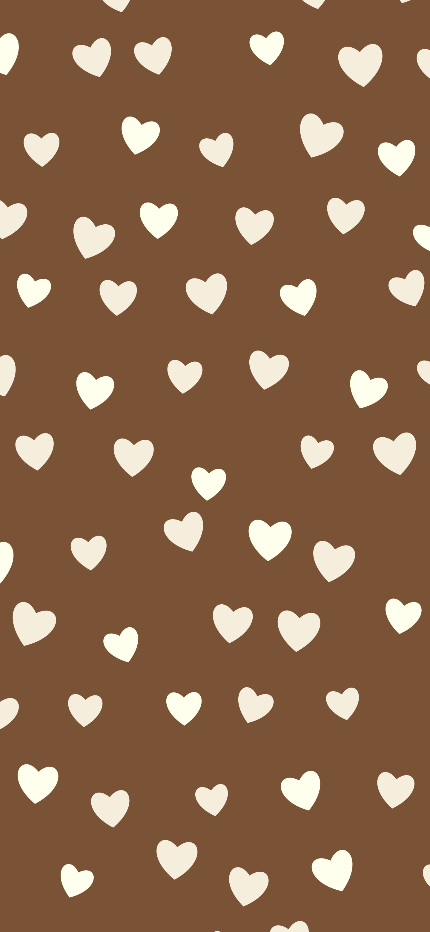 Brown and Cream Heart Pattern wallpaper for iPhone and Android